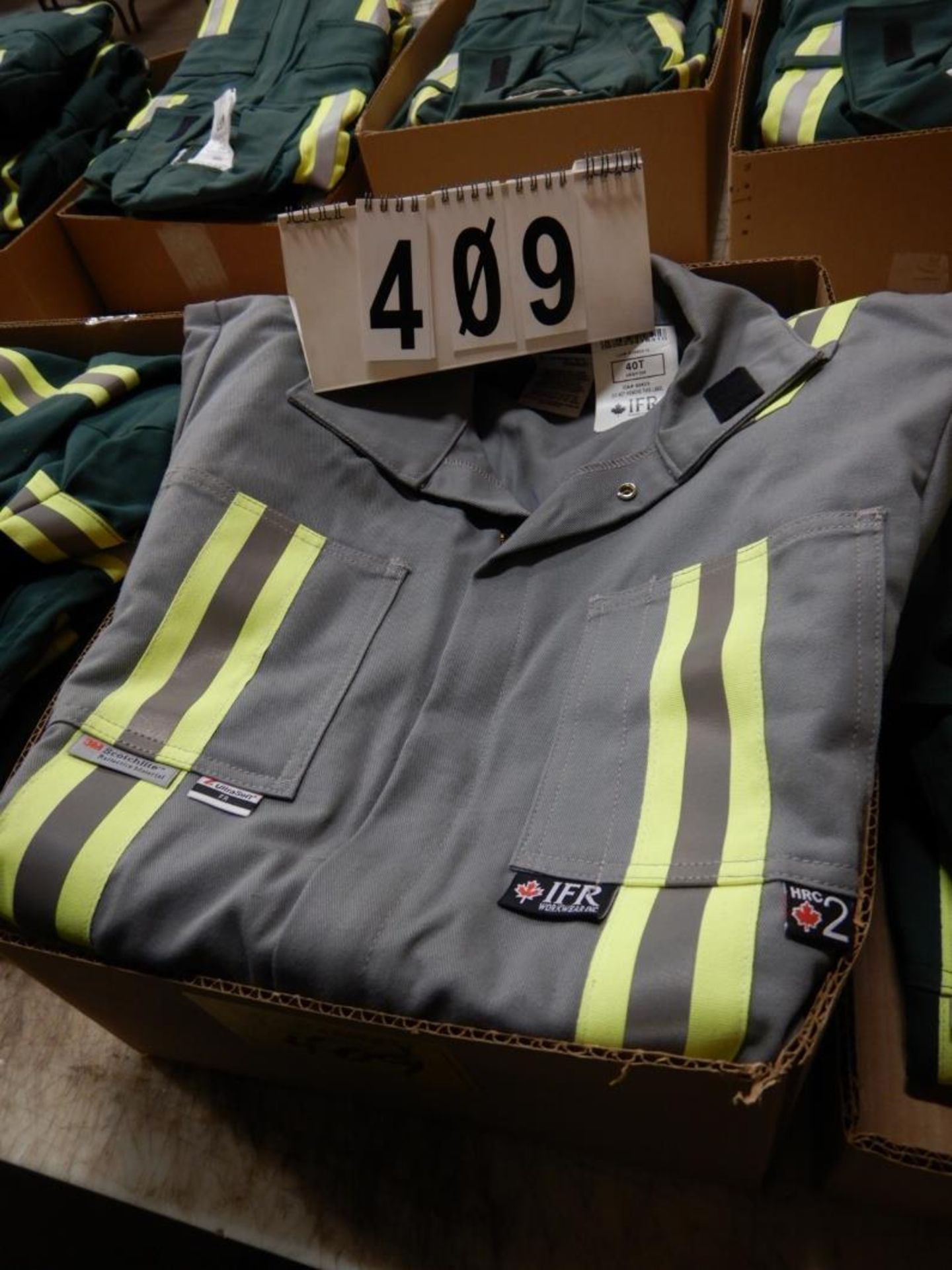 3-PR IFR GREY, NAVY & GREEN SAFETY COVERALS, SIZE 40 & 40T