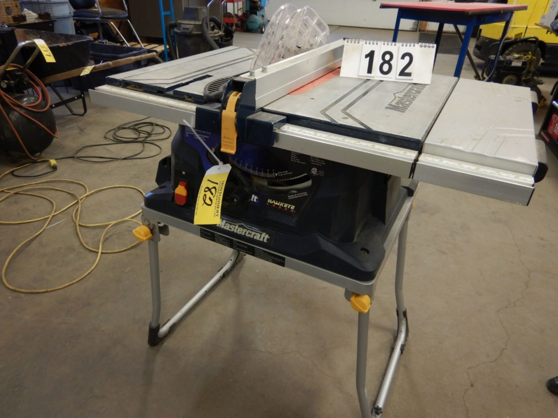 MASTERCRAFT HAWKEYE LAZER 10" TABLE SAW W/SLIDING TABLE & FOLDING STAND - Image 2 of 4