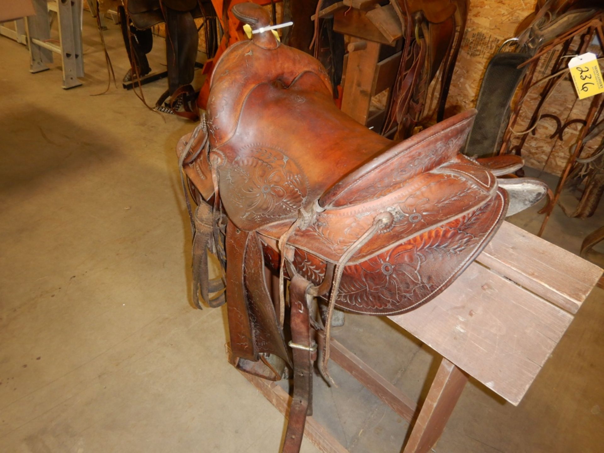 JC HIGGINS/SEARS ROBUCK WESTERN STOCK SADDLE, 14" SEAT, FULL DBL RIG, RAWHIDE TREE, #5941, CIRCA - Image 2 of 8