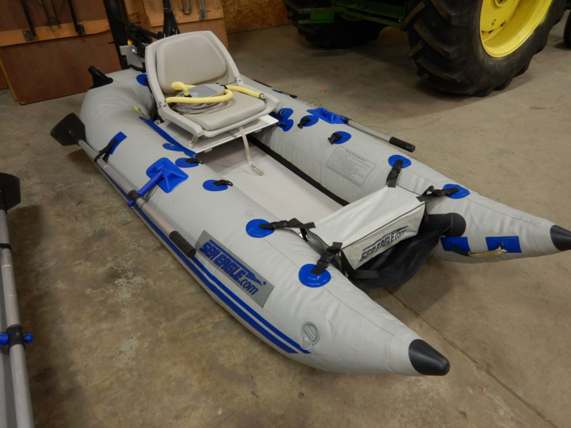 SEA-EAGLE INFLATABLE BOAT W/ SEATS, PADDLES, PUMP, MINI KODA 12V INDURA SEA 2 - 12V 5SPD