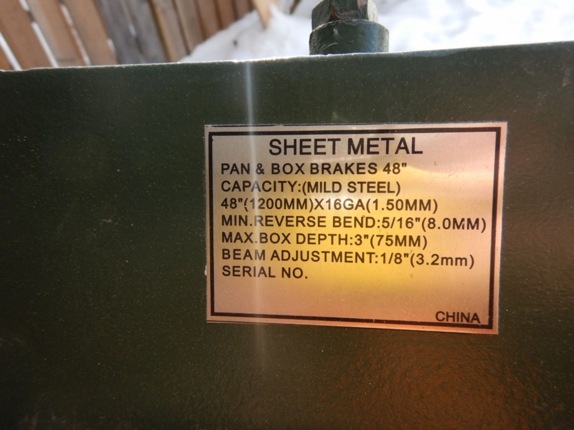 BUSY BEE SHEET METAL PAN & BOX BRAKE, 48" X 14GA, USED ONCE. LOCATED @ MORNINGSIDE. TO VIEW CALL - Image 3 of 3
