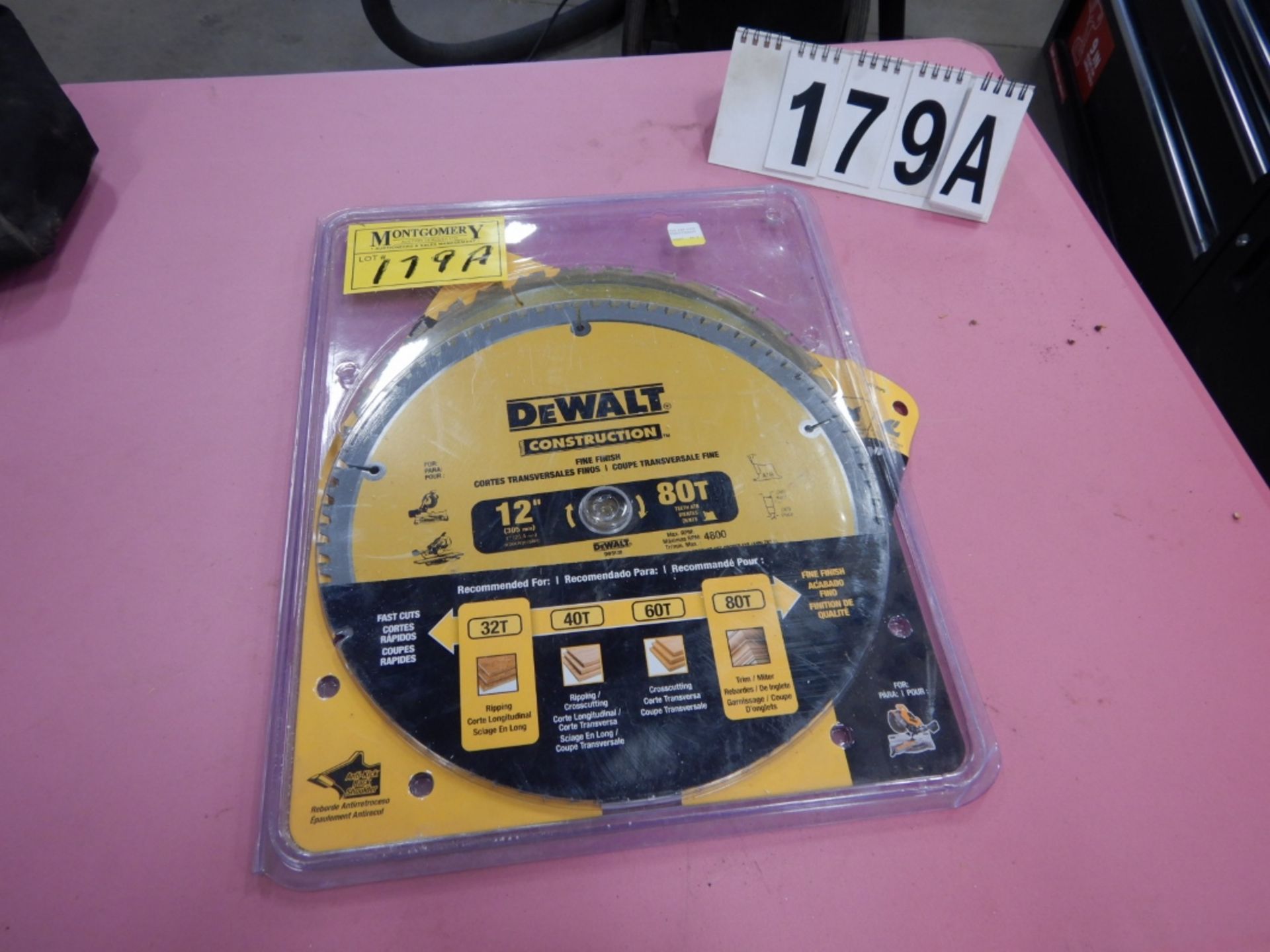 2-DEWALT 12" BLADES FOR MITER SAW (LOT 179)