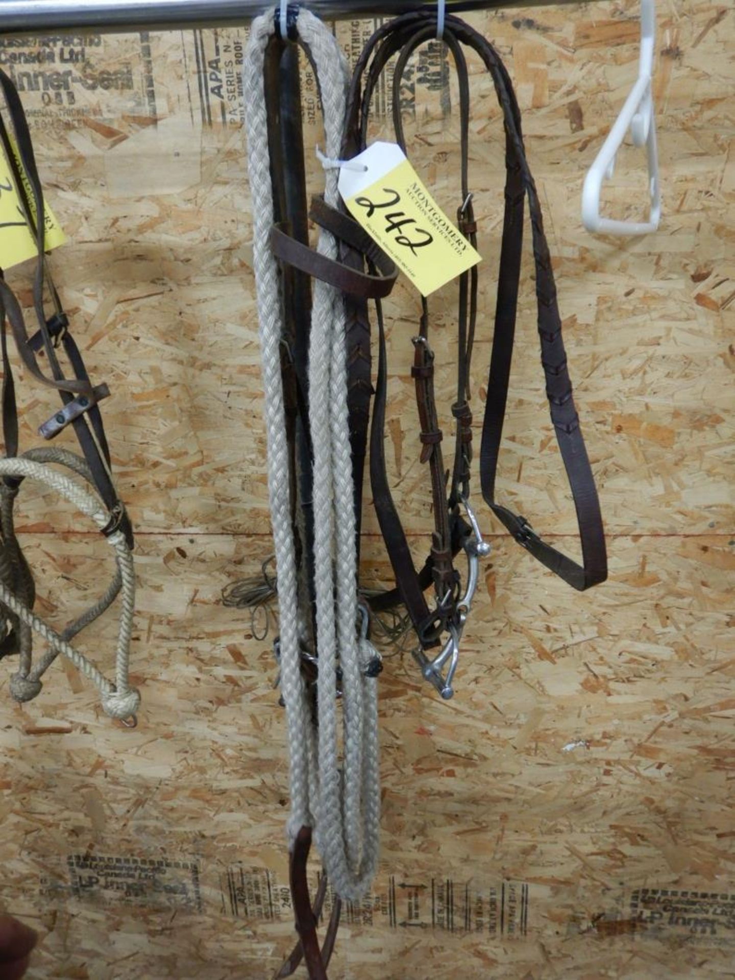 EAR BRIDLE W/ TWISTED WIRE SNAFFLE, EAR BRIDLE W/ D-RING SNAFFLE