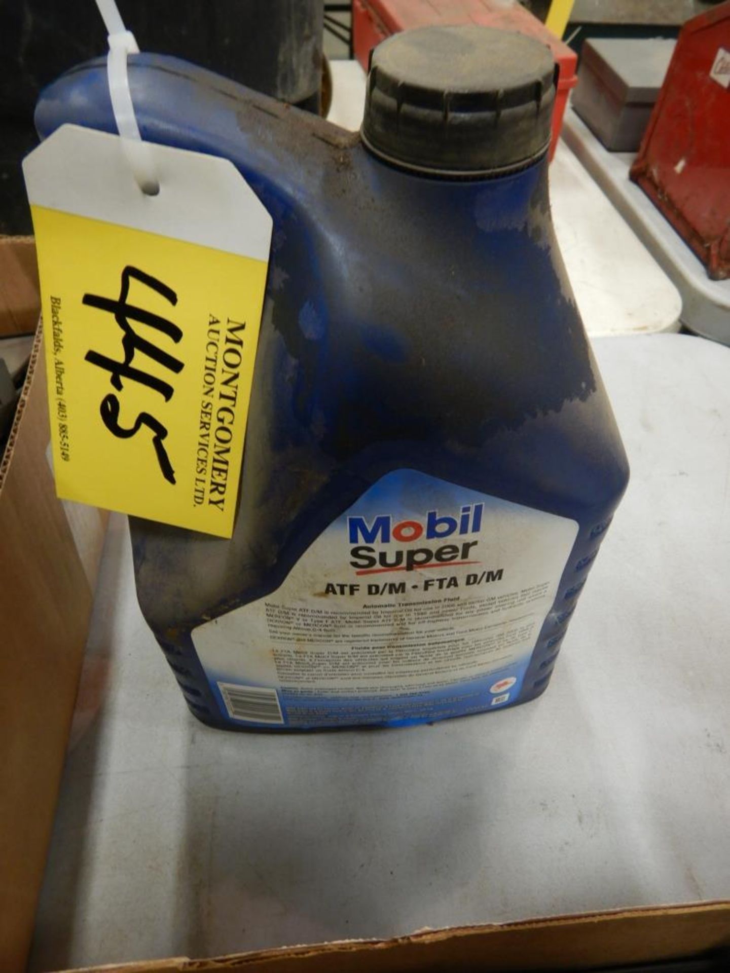 L/O SHELVING BRACKETS, PT JUG MOBIL SUPER ATF FLUID, FORD PARKING SIGN - Image 2 of 3