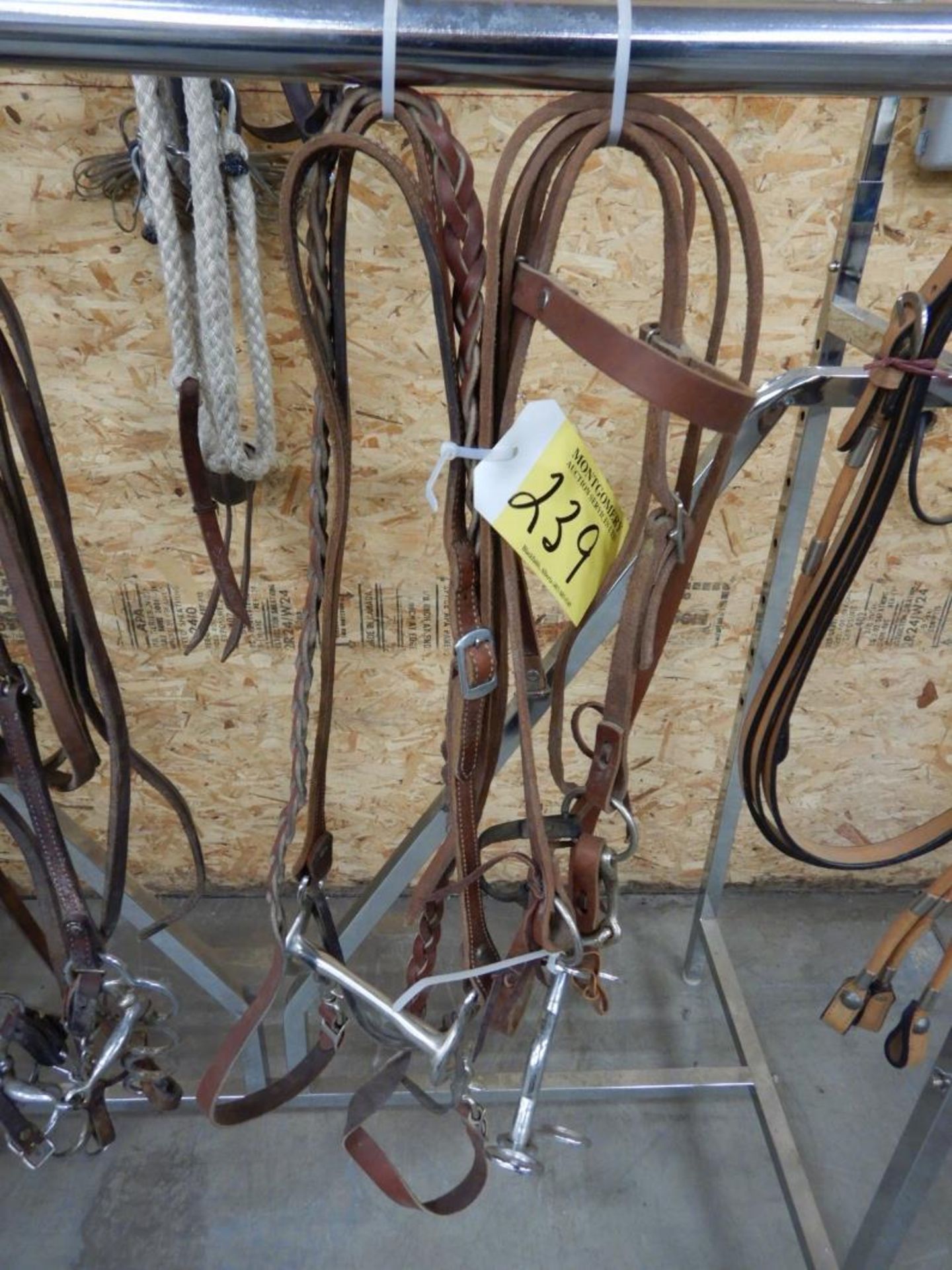 EAR BRIDLE W/LONG SHANK BAR BIT, PONY BRIDLE W/SNAFFLE & LOW PORT CURB BITS