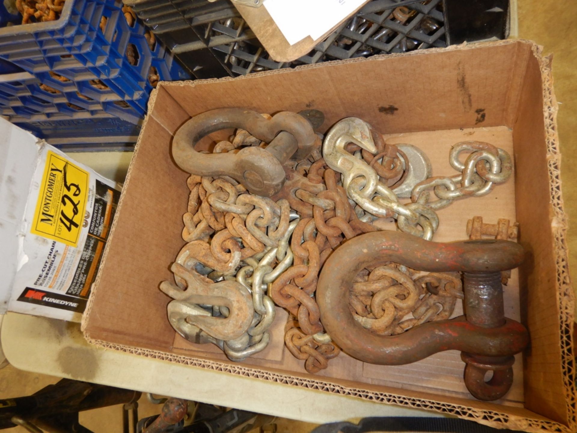 L/O ASSORTED CHAIN, GRAB HOOKS, HD SHACKLES,ETC