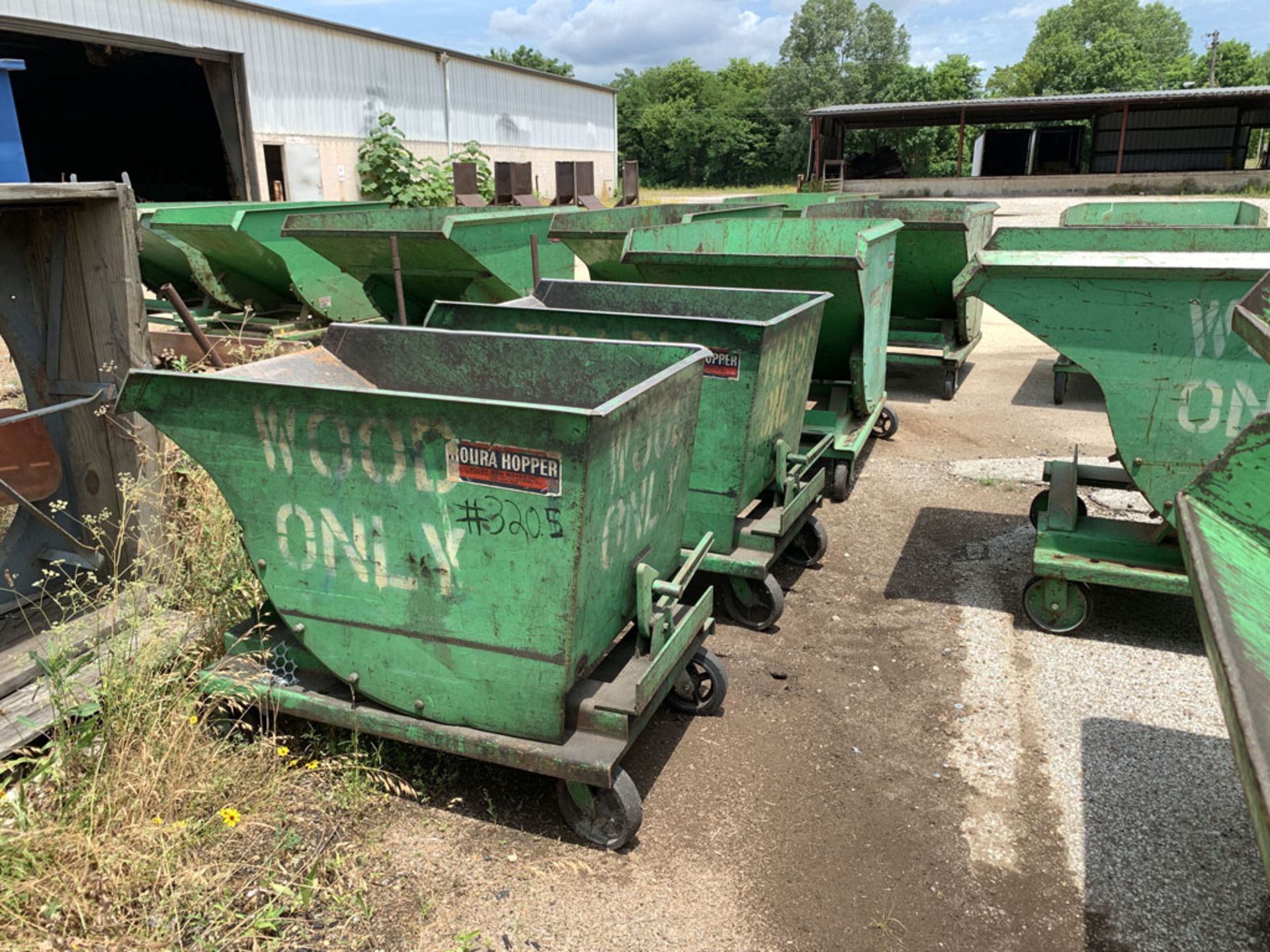 Metal Roura Hopper on wheels for forklift - Image 5 of 5