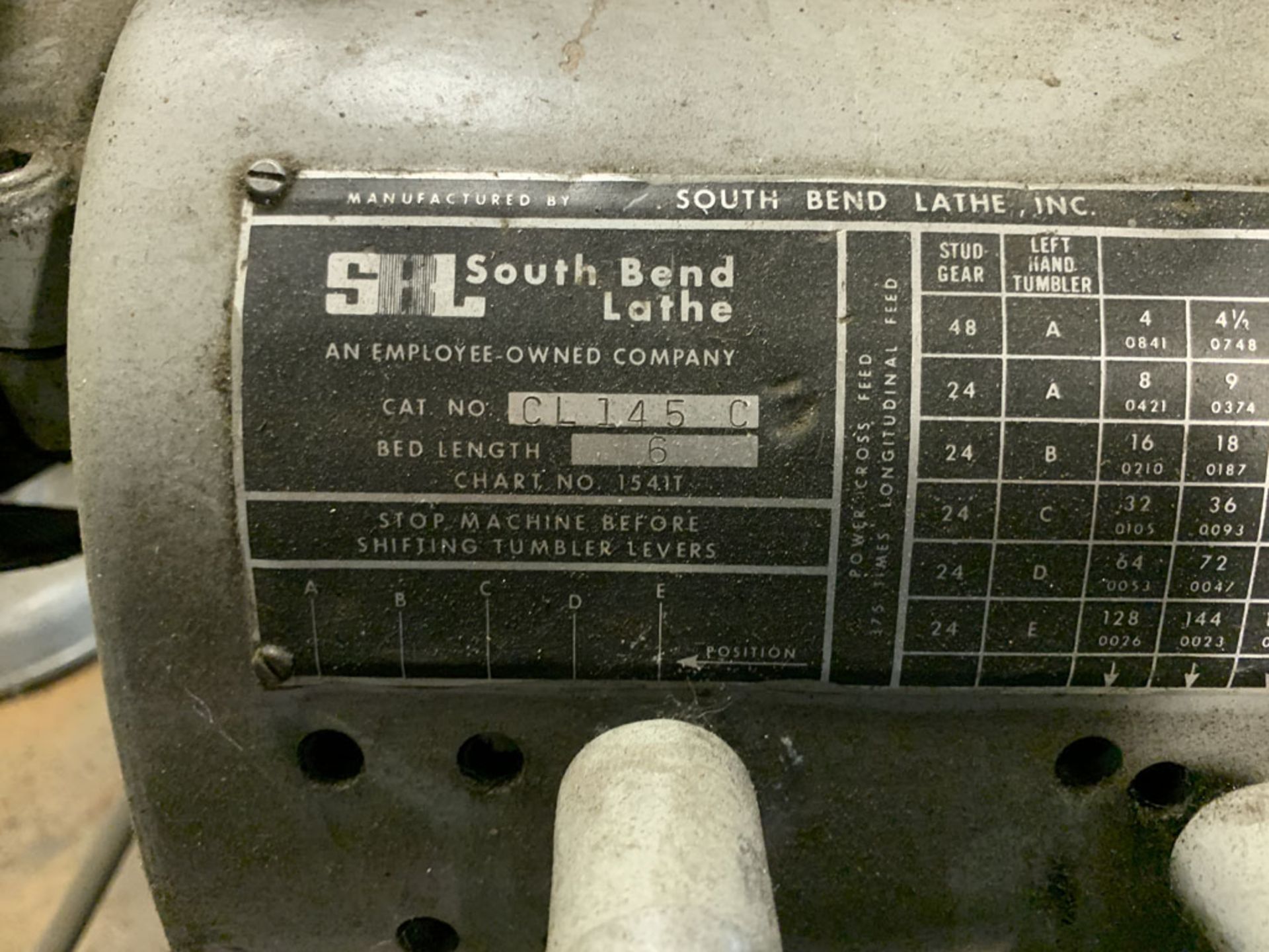 Lathe, South Bend Lathe Cat No CL1450 - Image 4 of 4