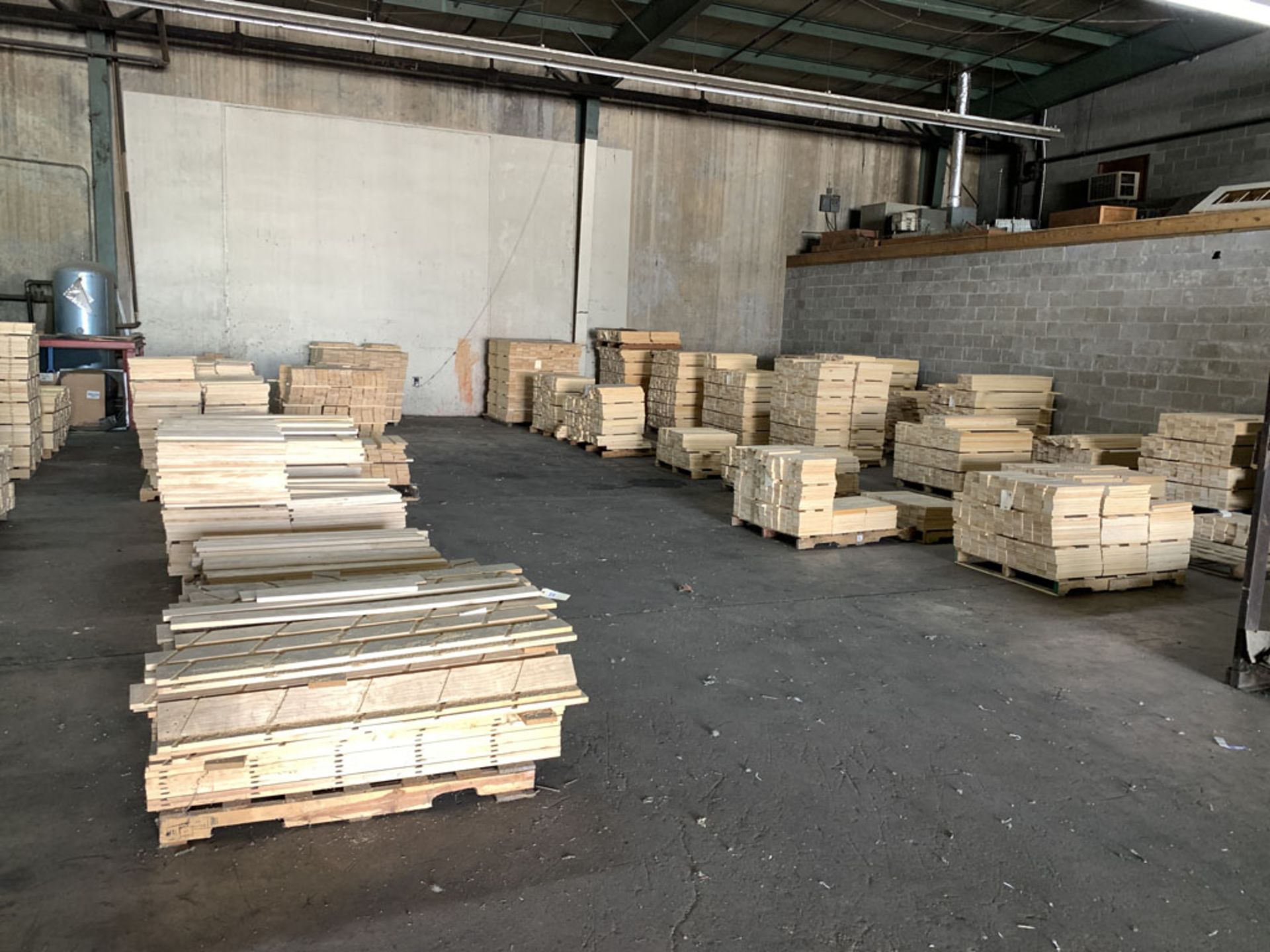 Wood Parts Inventory, as shown located on south end of warehouse
