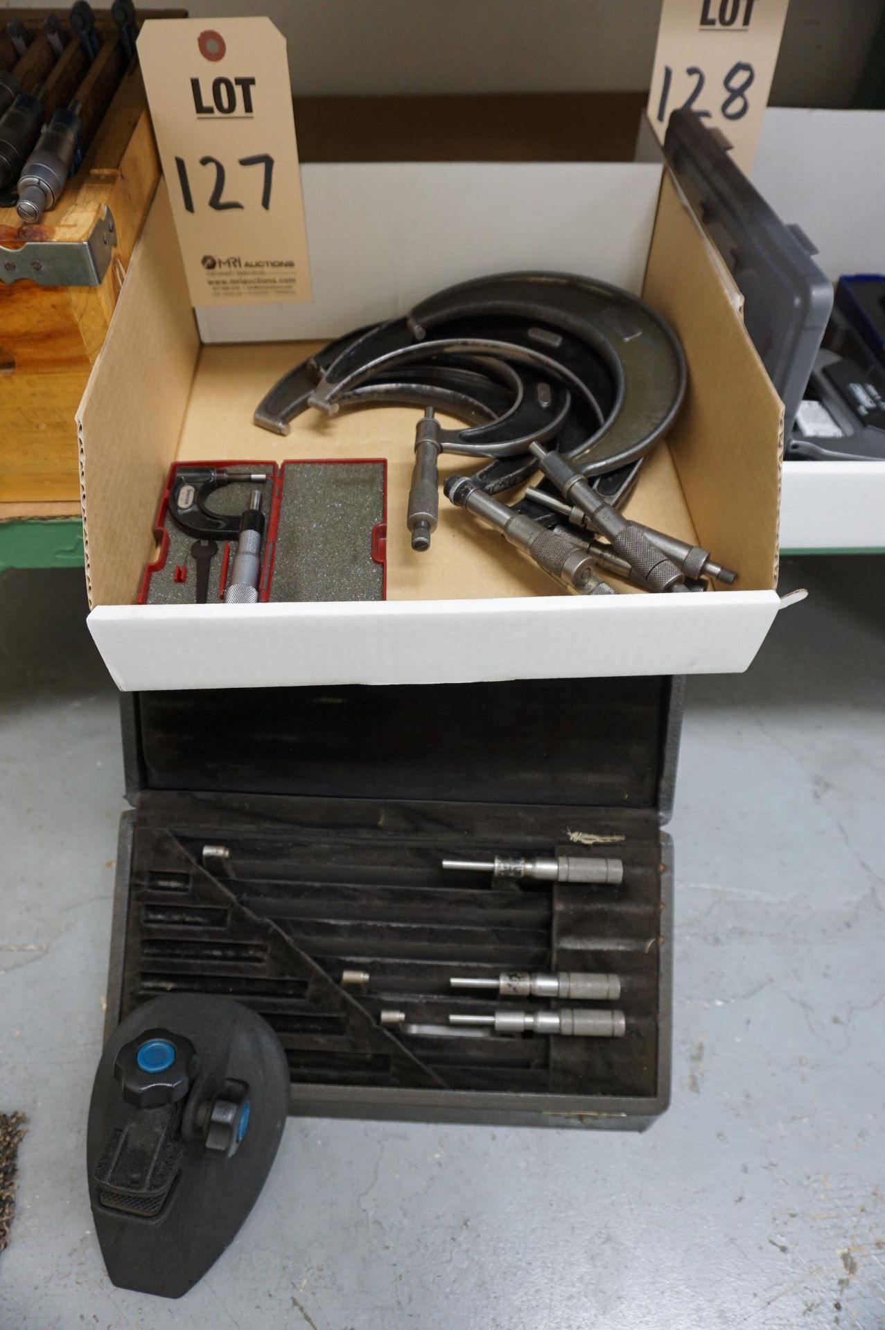 MISC. MICROMETERS AND CLAMP, VARYING SIZES