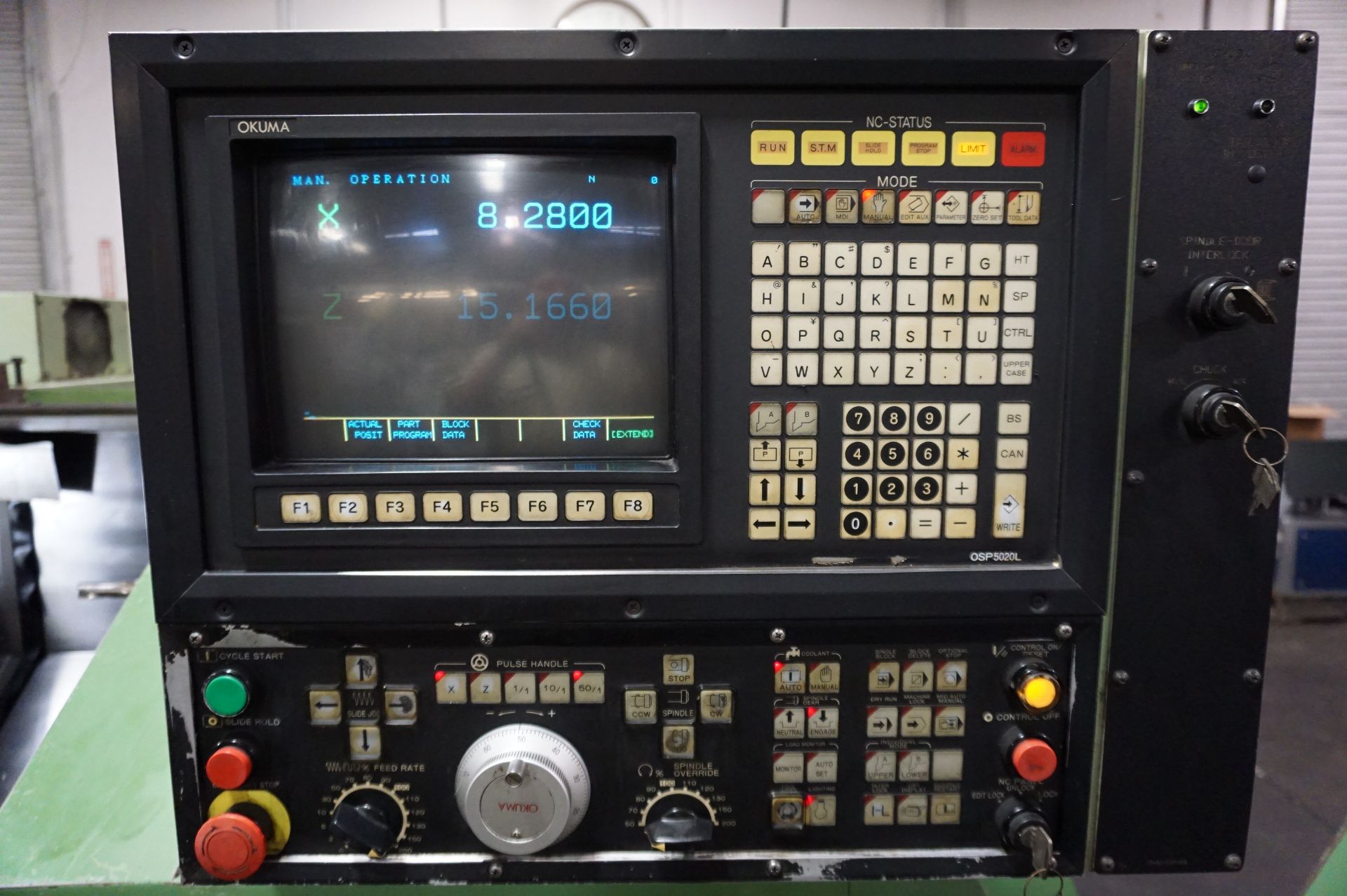 1991 OKUMA LB15 TURNING CENTER, OSP50202 Control, WITH HENNIG LB15H CHIP CONVEYOR, WITH ORIGINAL - Image 7 of 13