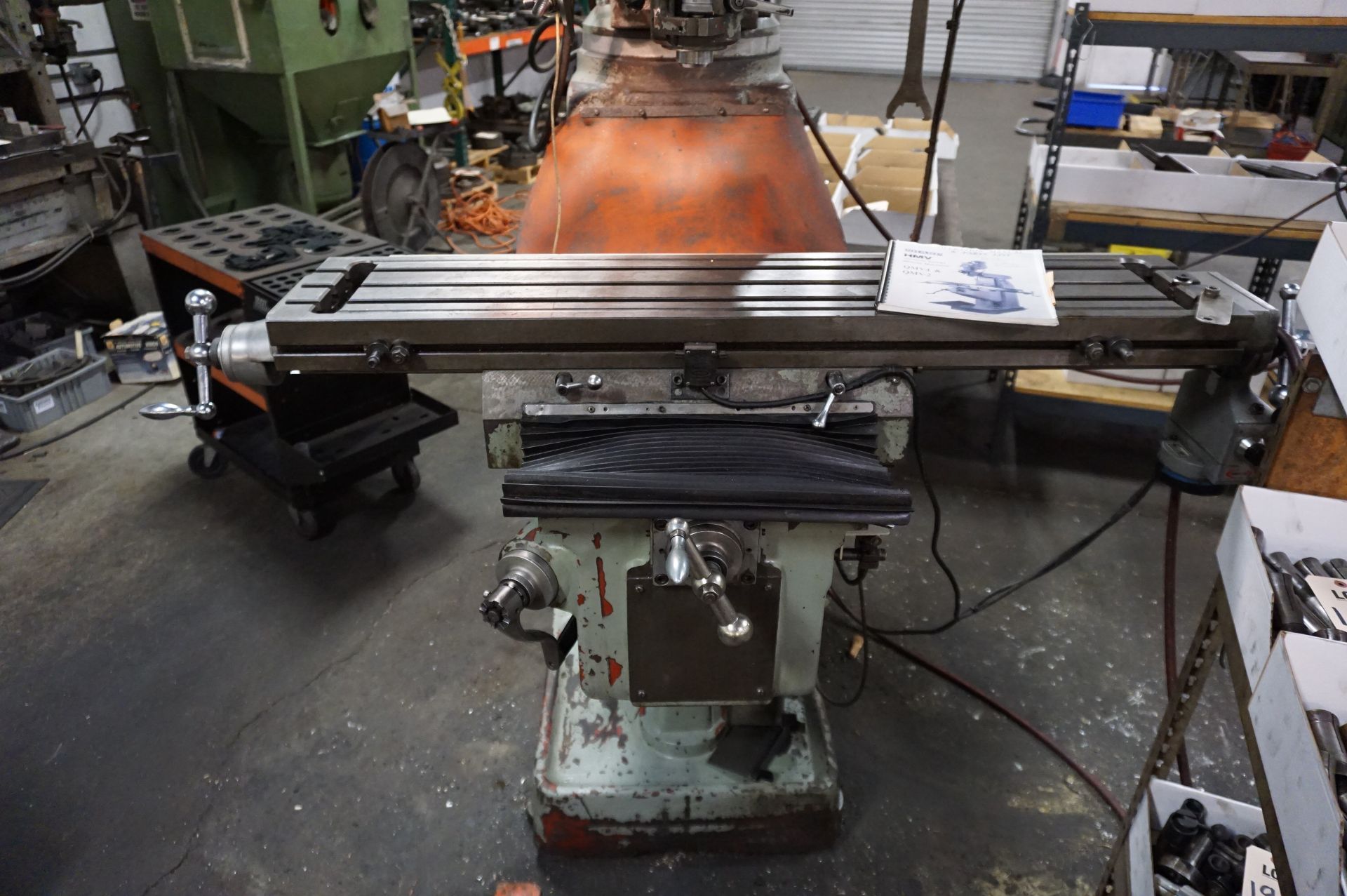 SHARP VERTICAL MILLING MACHINE, 10” x 50” Table, S/N 70200420, with Newall Topaz DRO, with Manual - Image 2 of 7