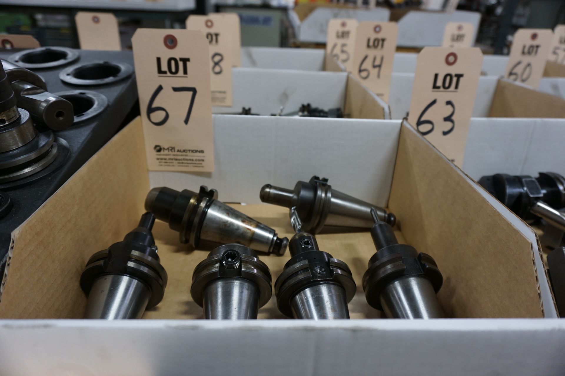 (6) CAT 40 TOOL HOLDERS, W/ MISC. TOOLING