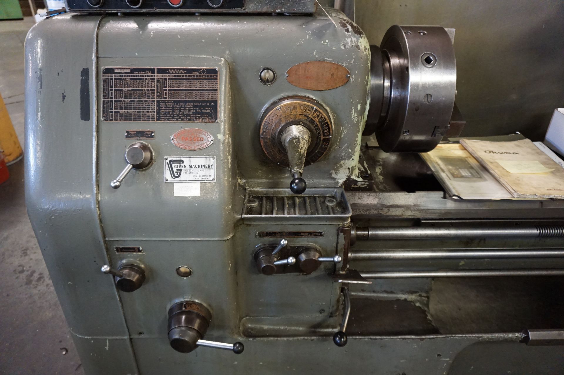 OKUMA LS 16” x 47” SWING, S/N 4103-9309 WITH NEWALL C80 DRO, WITH ORIGINAL MANUALS AND SERVICE - Image 3 of 9