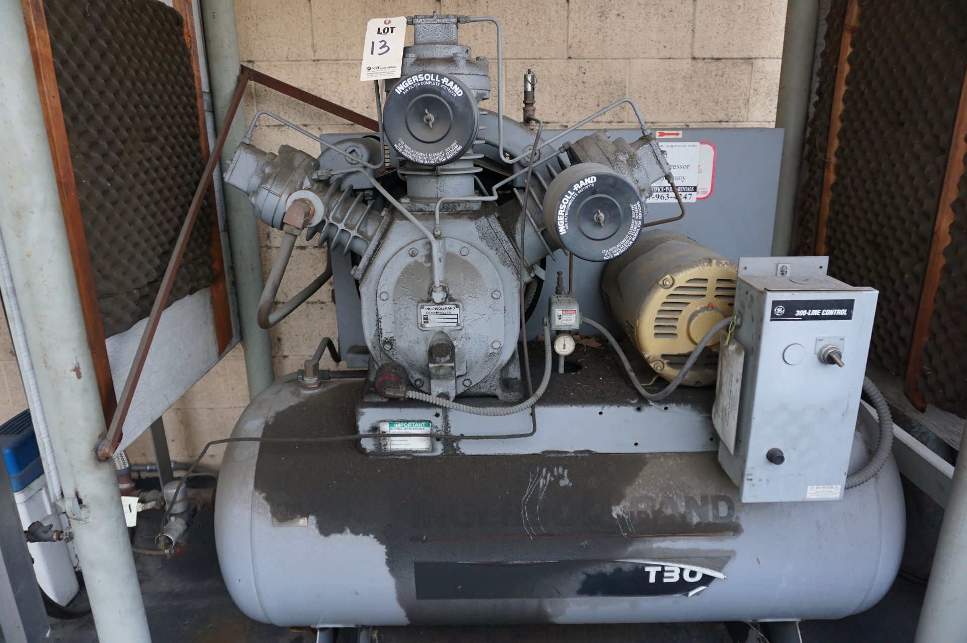 LOT TO INCLUDE: INGERSOLL RAND T30 AIR COMPRESSOR, S/N 848251, ZANDER DRYER, MODEL ASD50, S/N - Image 4 of 5