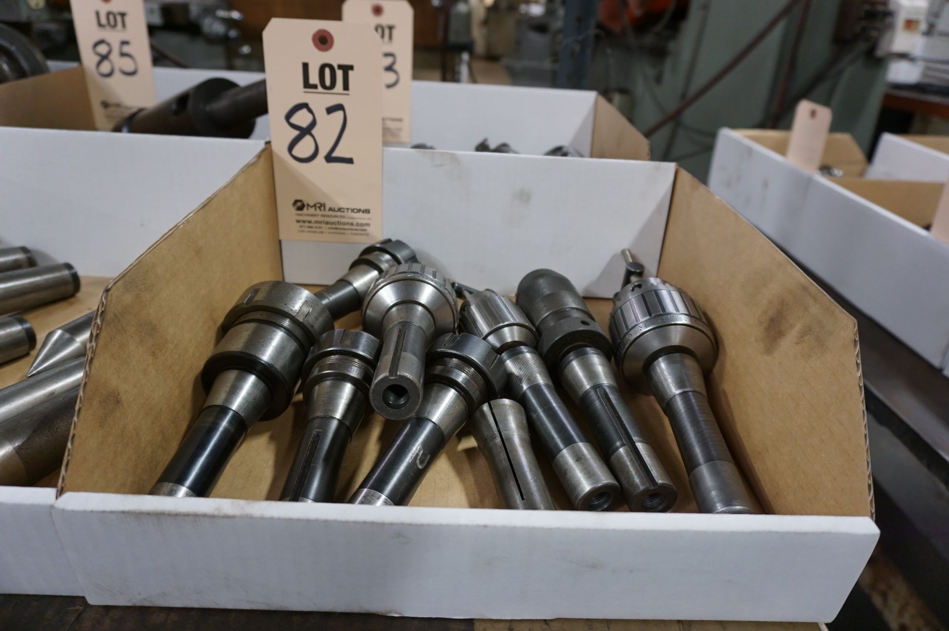 MISC. KEYED AND KEYLESS DRILL CHUCKS, R8 MILL TOOL HOLDERS