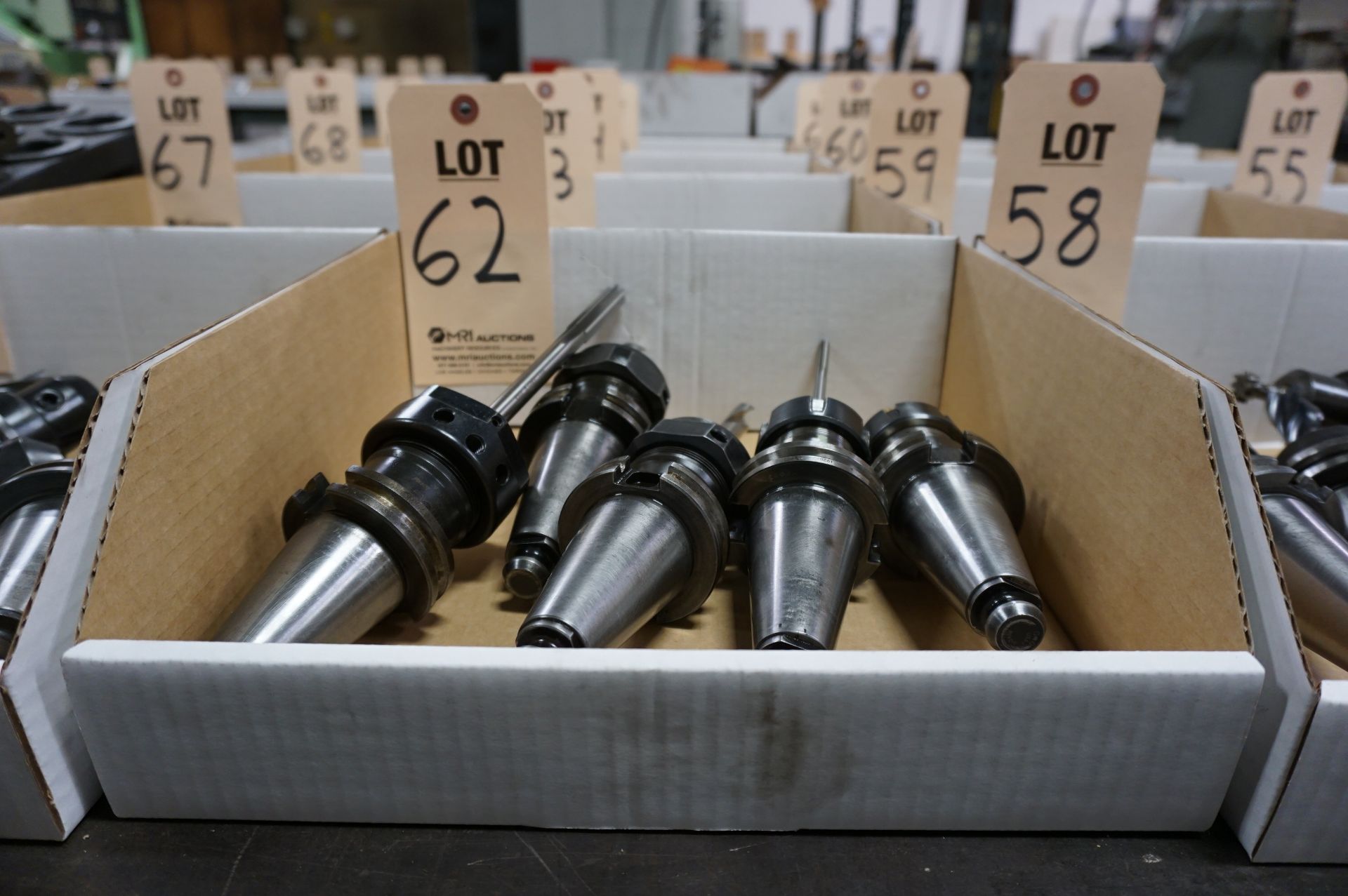 (5) CAT 40 TOOL HOLDERS, W/ MISC. TOOLING