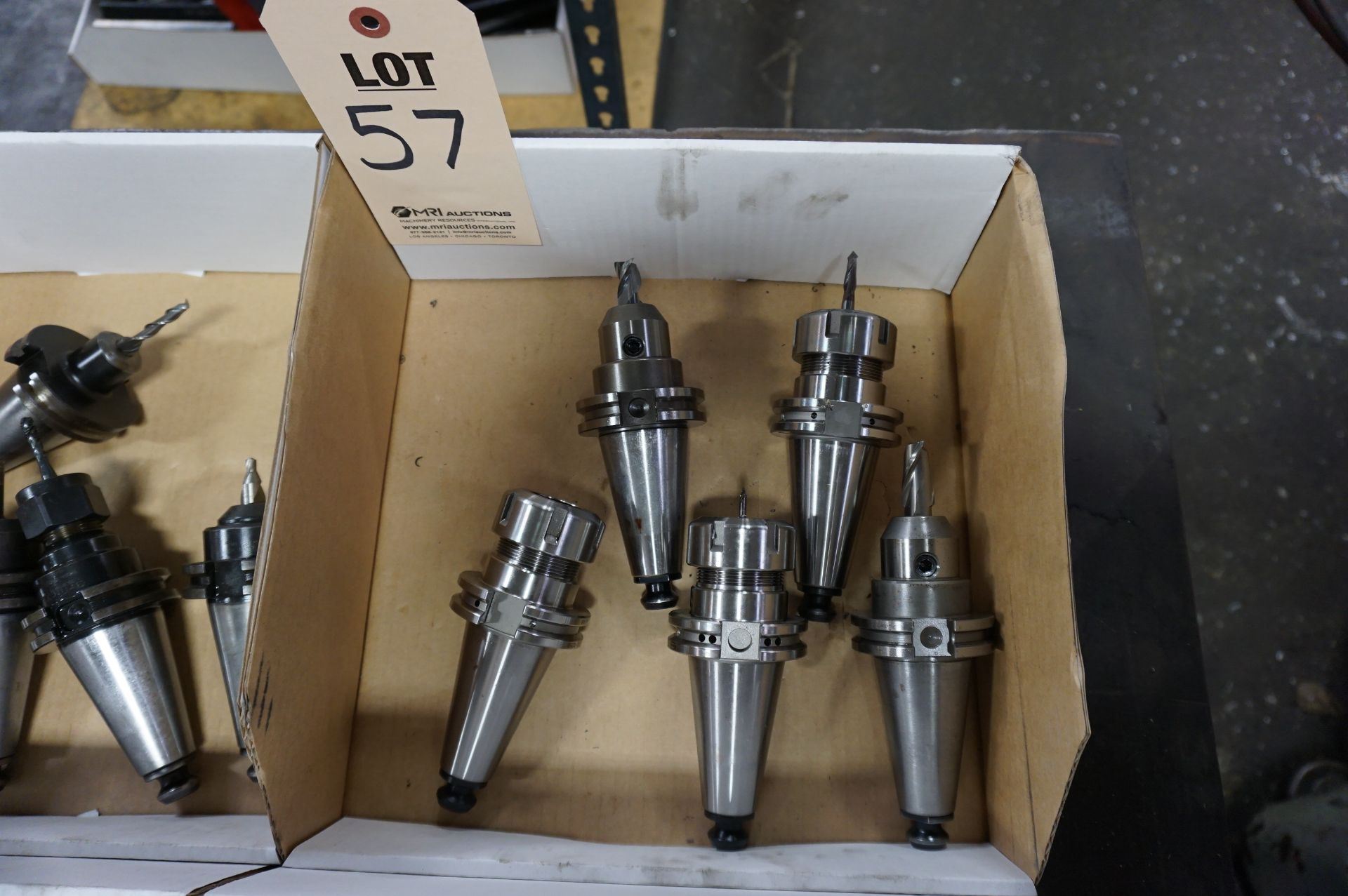 (5) CAT 40 TOOL HOLDERS, W/ MISC. ATTACHMENTS TOOLING - Image 2 of 2