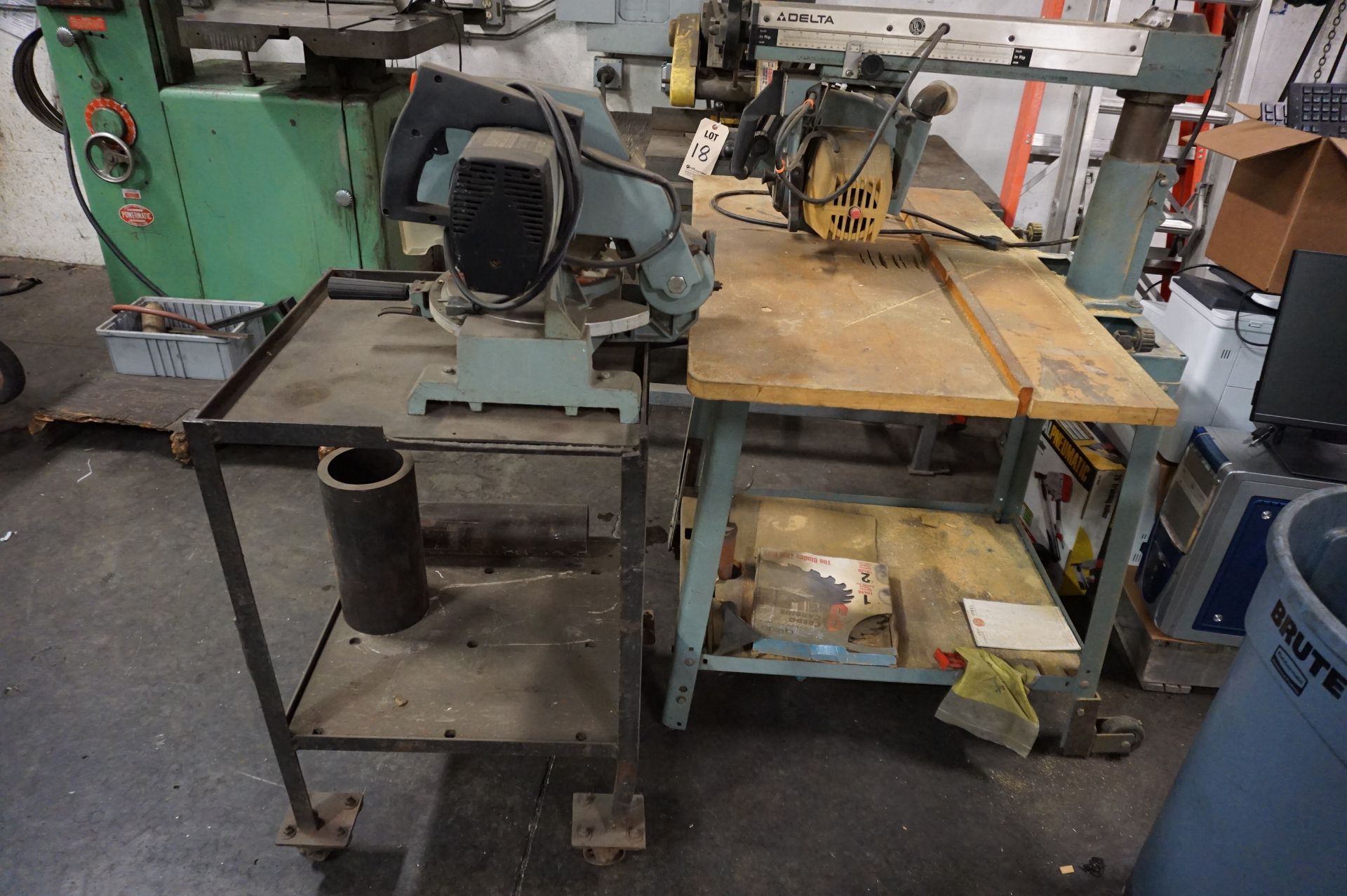 LOT TO INCLUDE: DELTA MODEL 10 RADIAL ARM TABLE SAW, DELTA 10" MITER SAW MODEL 34-080 - Image 3 of 6