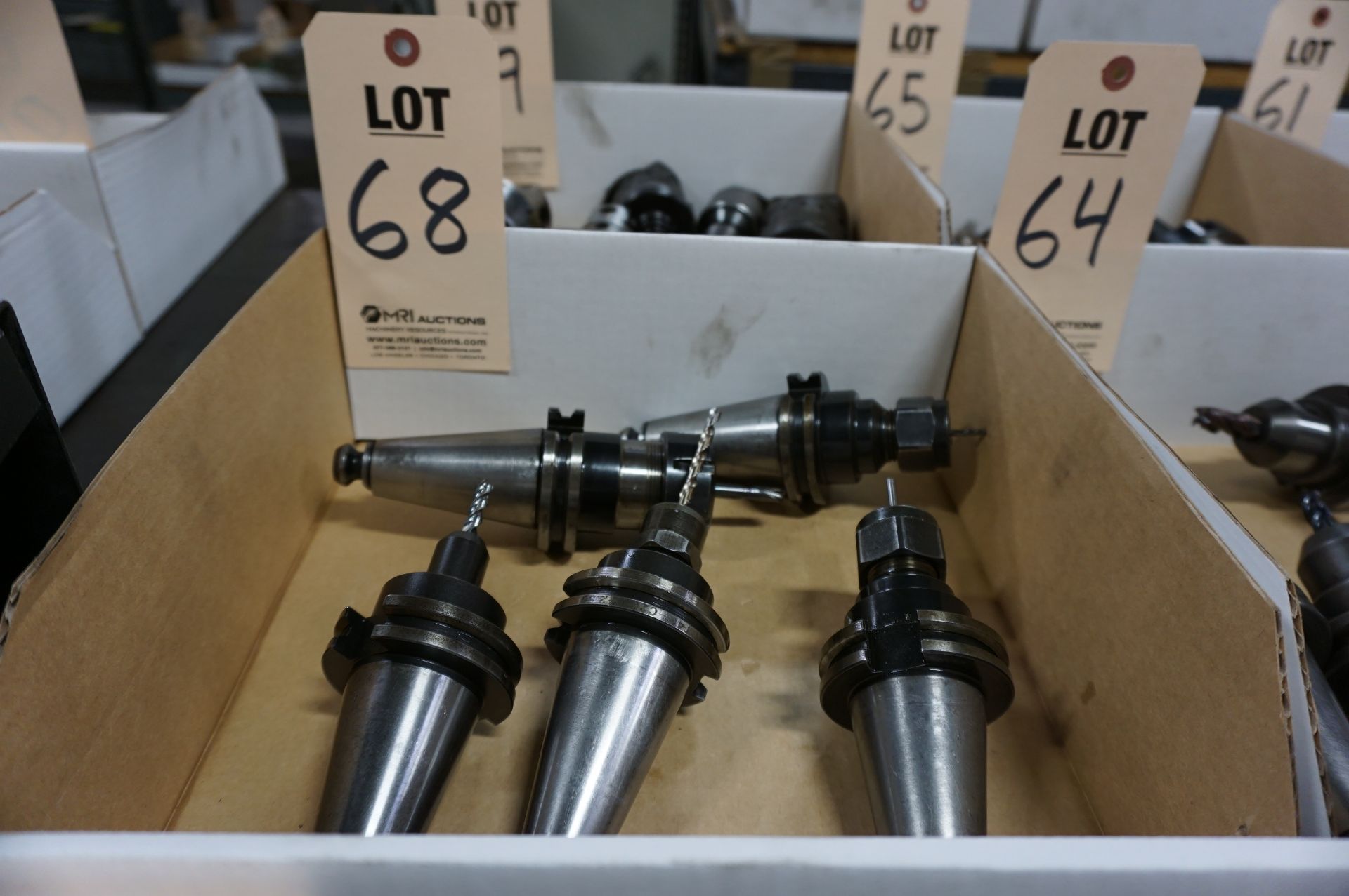 (5) CAT 40 TOOL HOLDERS, W/ MISC. TOOLING