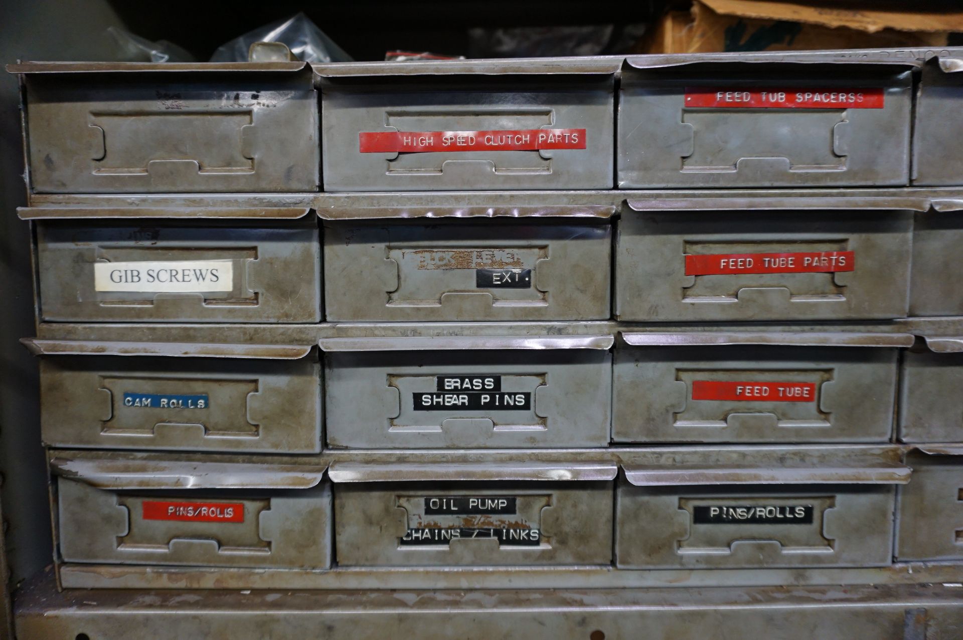 LOT TO INCLUDE: (2) STEEL SHOP CABINETS WITH MISC. HARDWARE - SHAVES, PINS, ROLLS, CLAMPS, BUS BARS, - Image 9 of 24