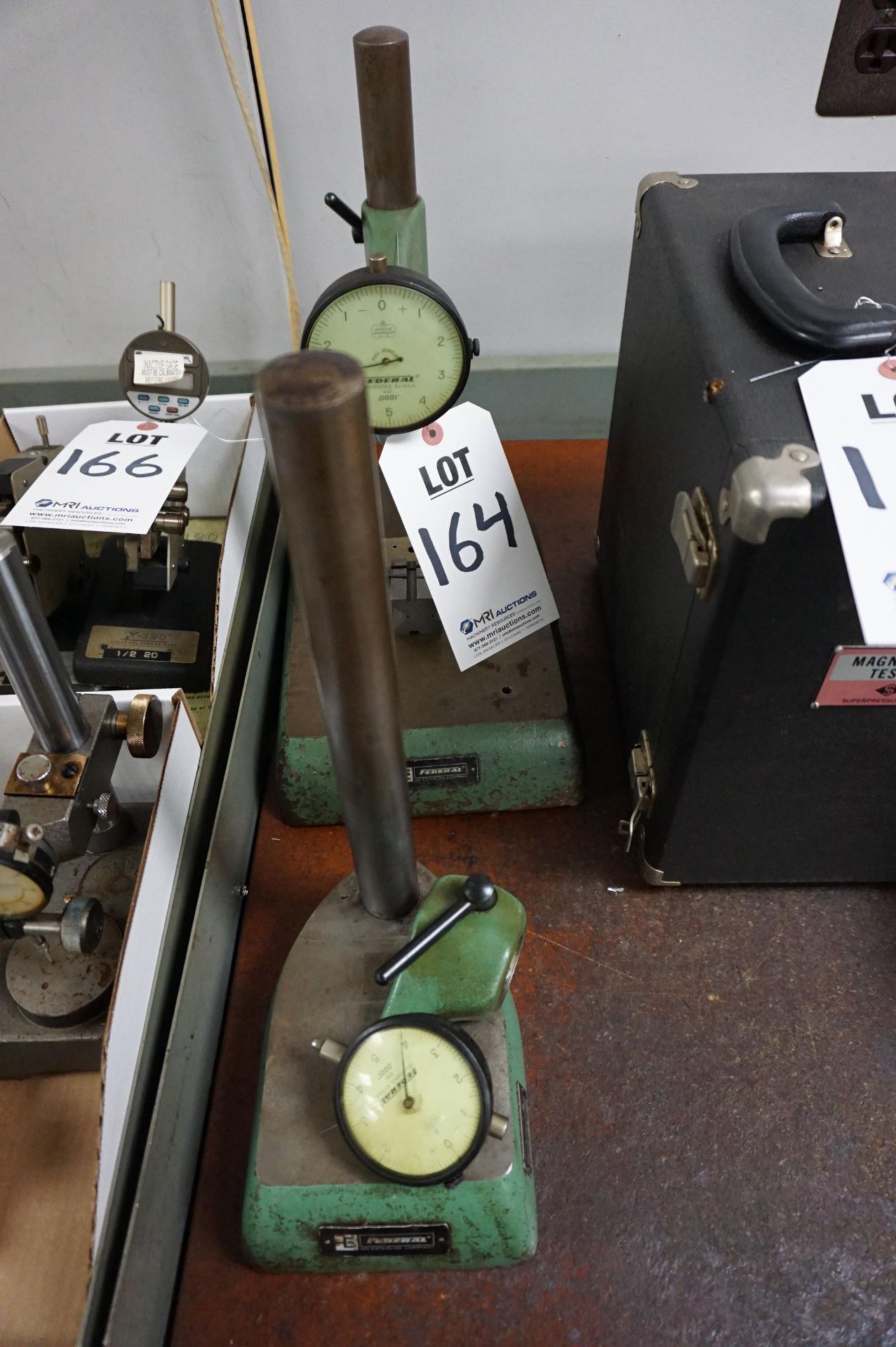 LOT TO INCLUDE: FEDERAL COMPARATOR STAND, MODEL 35B-30 WITH DIAL GAGE, (1) FEDERAL COMPARATOR