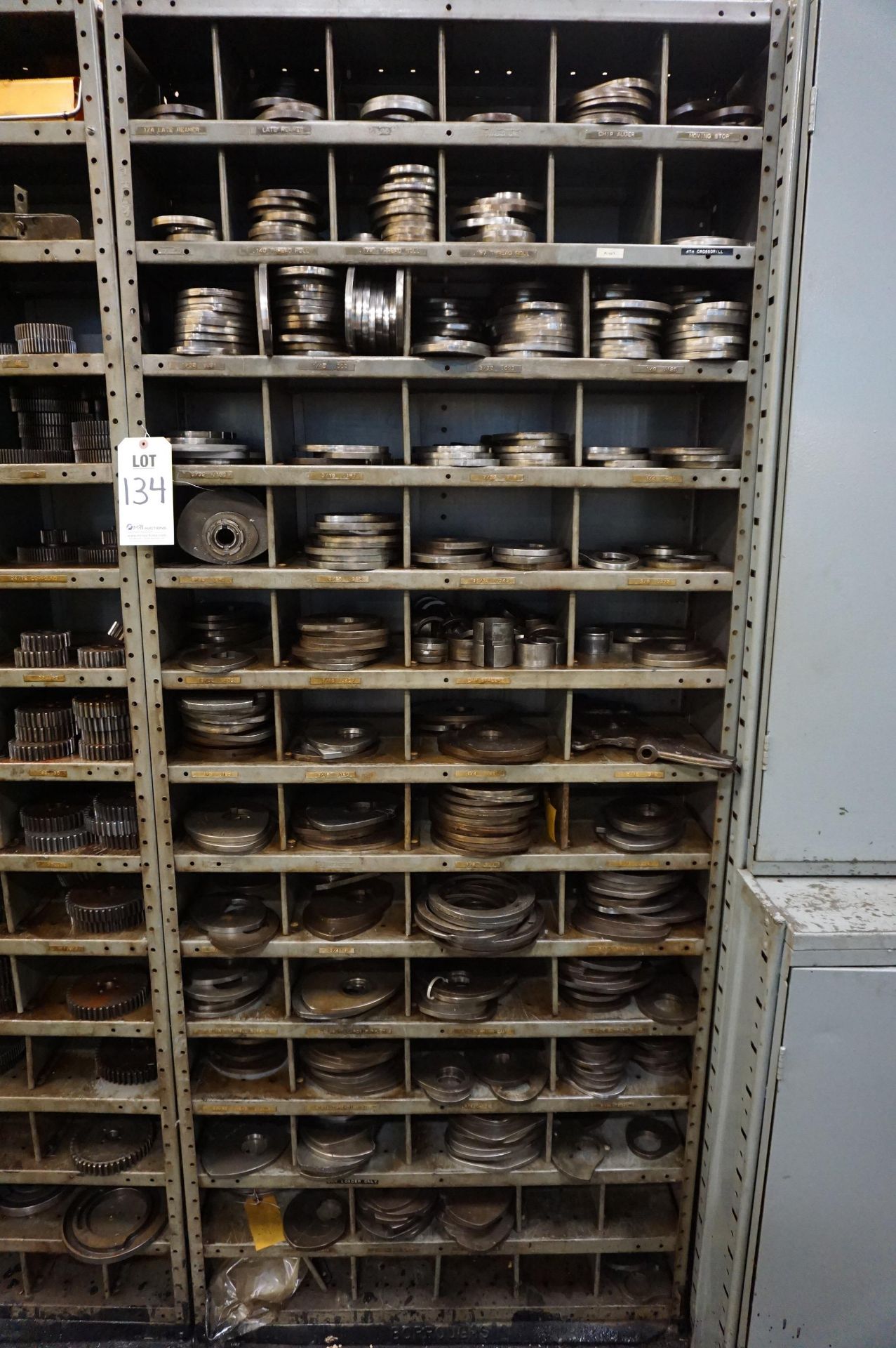 STEEL SHELVING WITH CONTENTS TO INCLUDE: CAM SPACERS