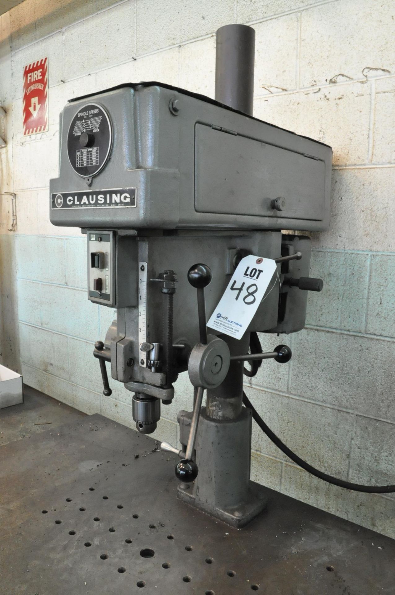 CLAUSING MODEL 1634 15” TABLE TYPE DRILL PRESS, S/N 122212, 48” X 24” TABLE, ¾ HP MOTOR, WITH - Image 2 of 5