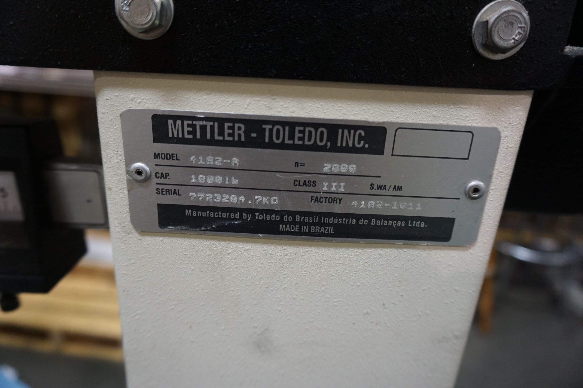 METTLER TOLEDO ROLLING SHOP SCALE, MODEL 4182-A, 1000 LB CAP - Image 3 of 3