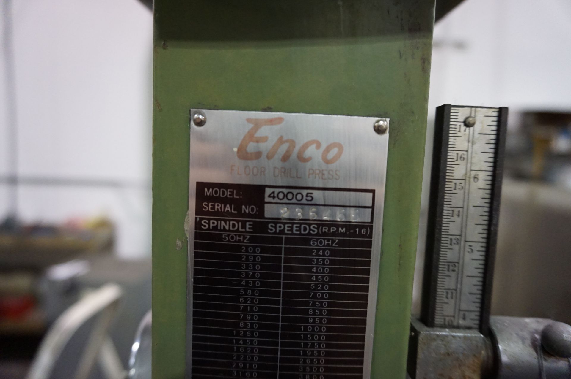 ENCO FLOOR DRILL PRESS, MODEL 40005, S/N 235465 - Image 4 of 5