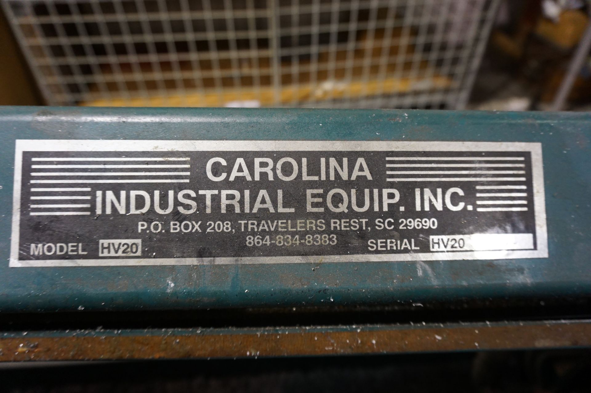 CAROLINA HORIZONTAL METALCUTTING BANDSAW, MODEL HV20, S/N HV20 12974 - Image 2 of 4