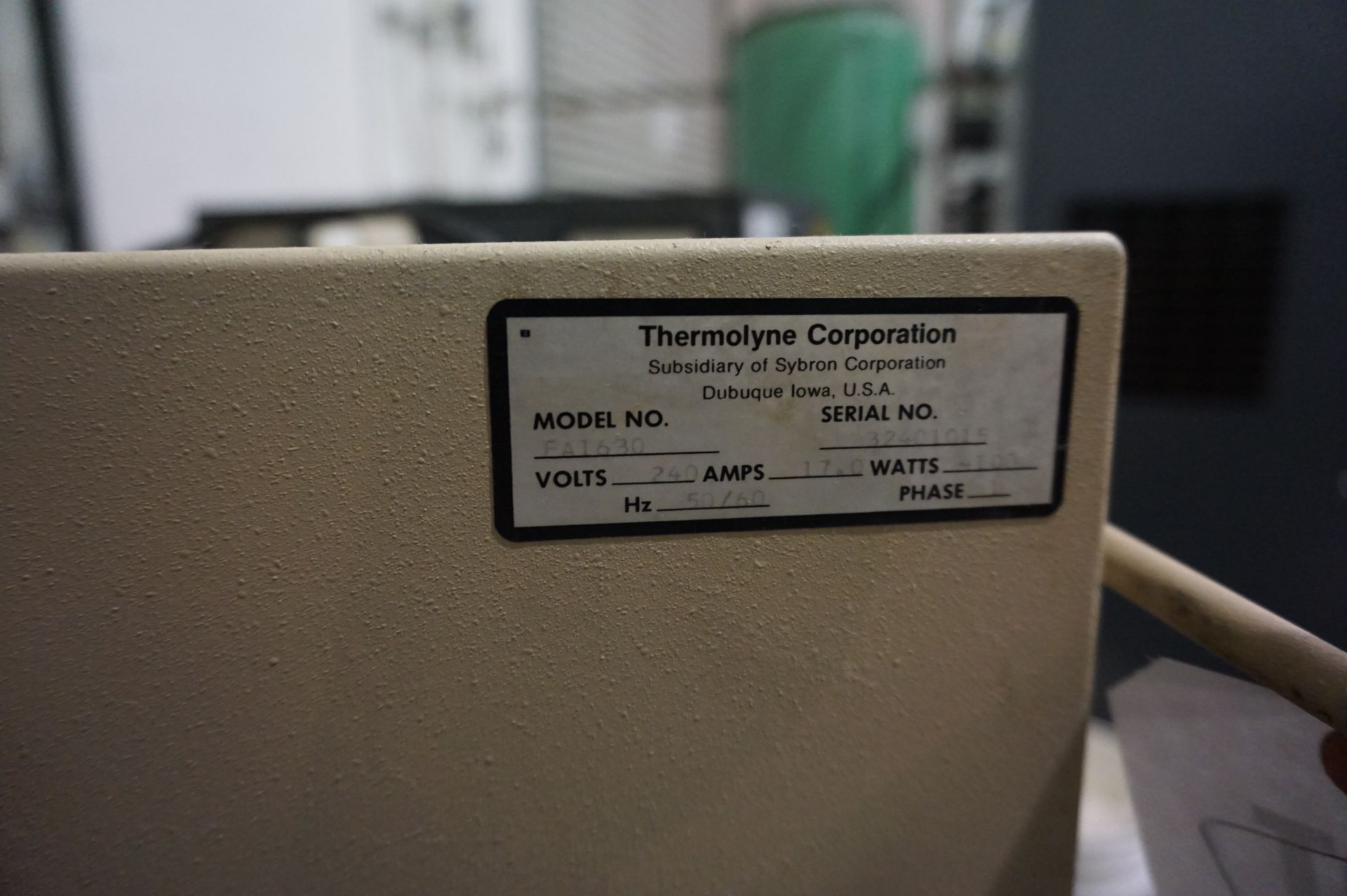 THERMOLYNE INDUSTRIAL FURNACE, MODEL FA1630, S/N 32401015 - Image 4 of 4