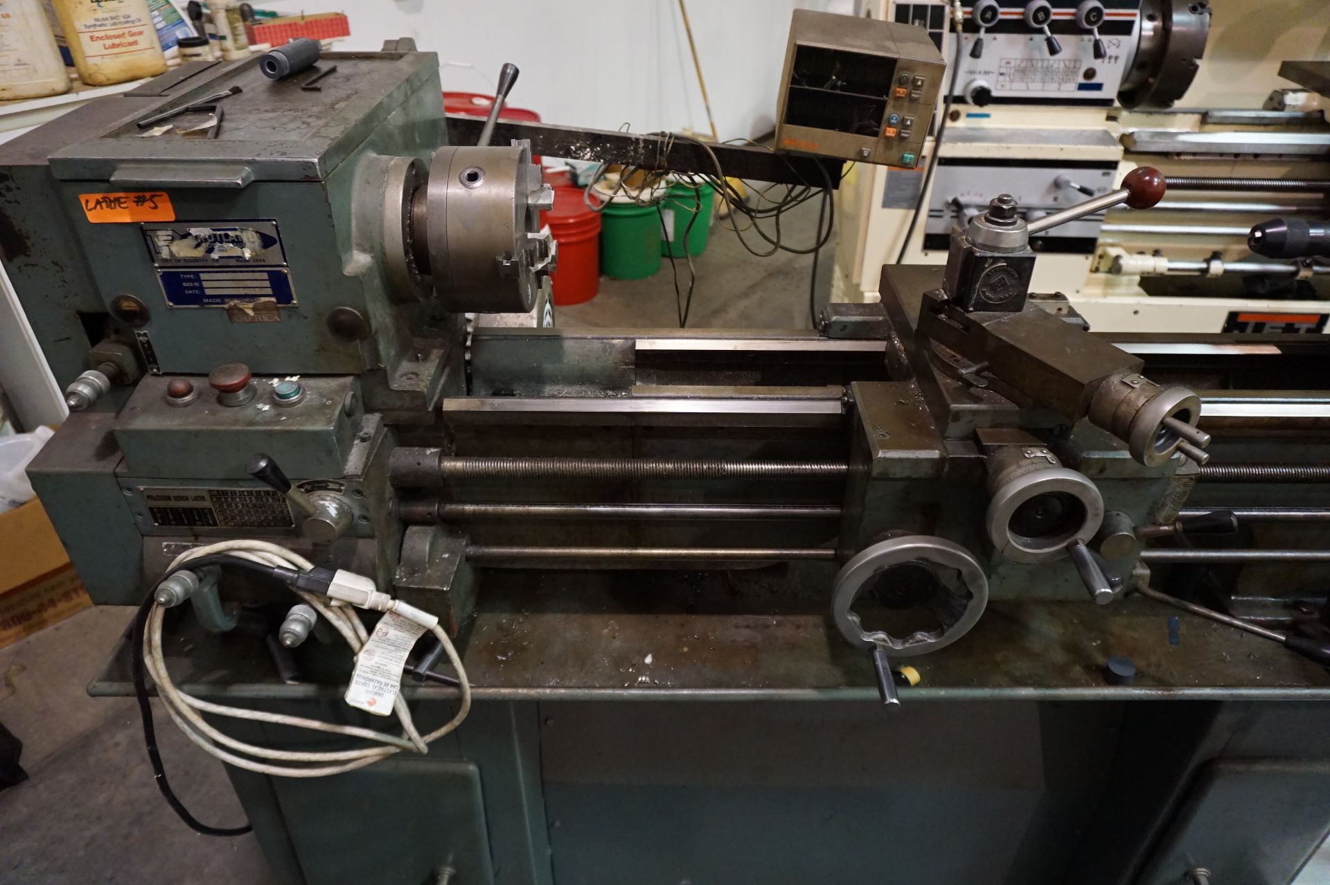 1987 RUTLAND MACHINE LATHE, MODEL 2649-1190, S/N 873690, 13" X 36" BED, MITUTOYO DRO, TO INCLUDE: - Image 3 of 12