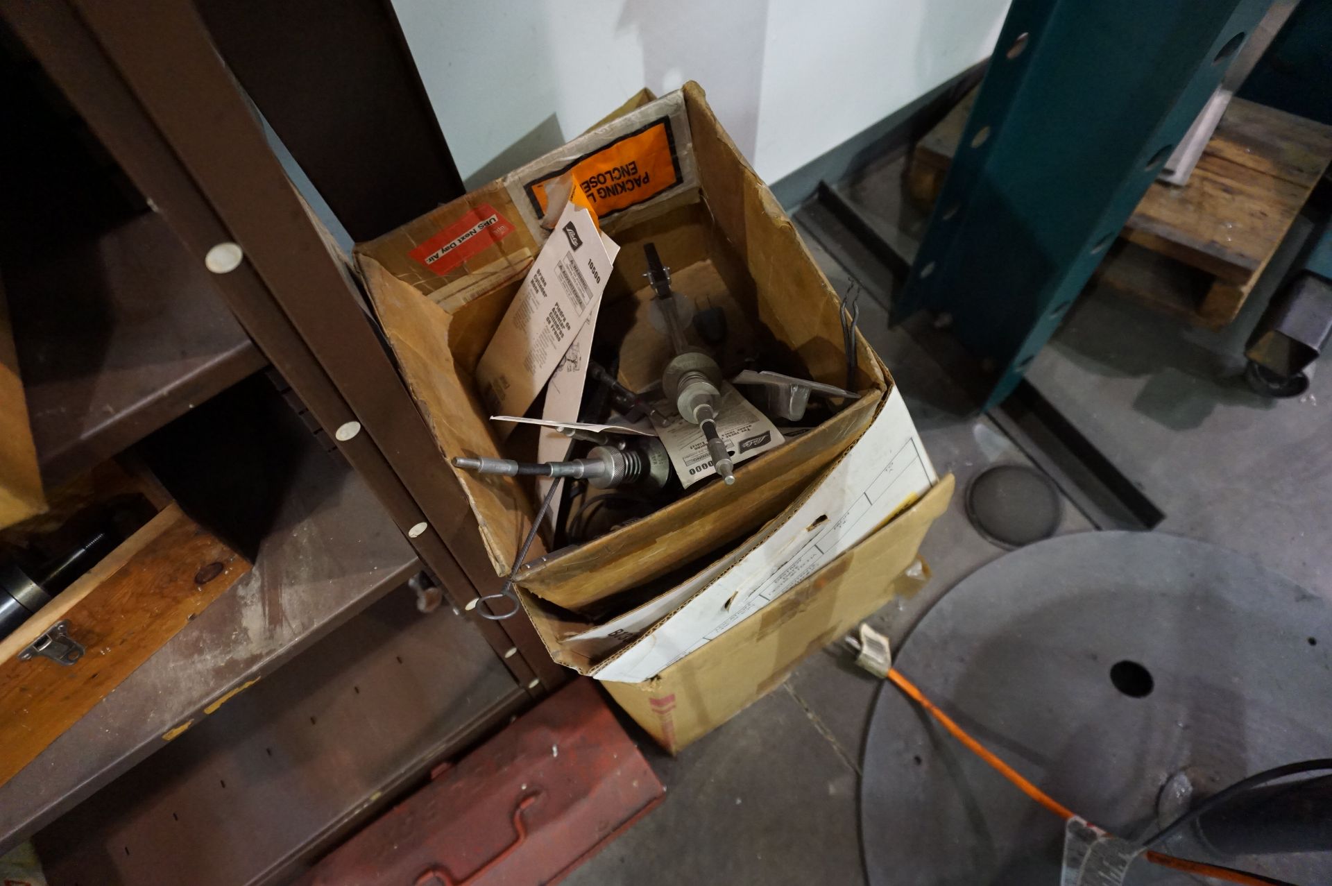 SHELVING OF GRINDING STATION WITH CONTENTS TO INCLUDE: MISC. HARDWARE, TOOLING, WELD MASKS, - Image 4 of 11