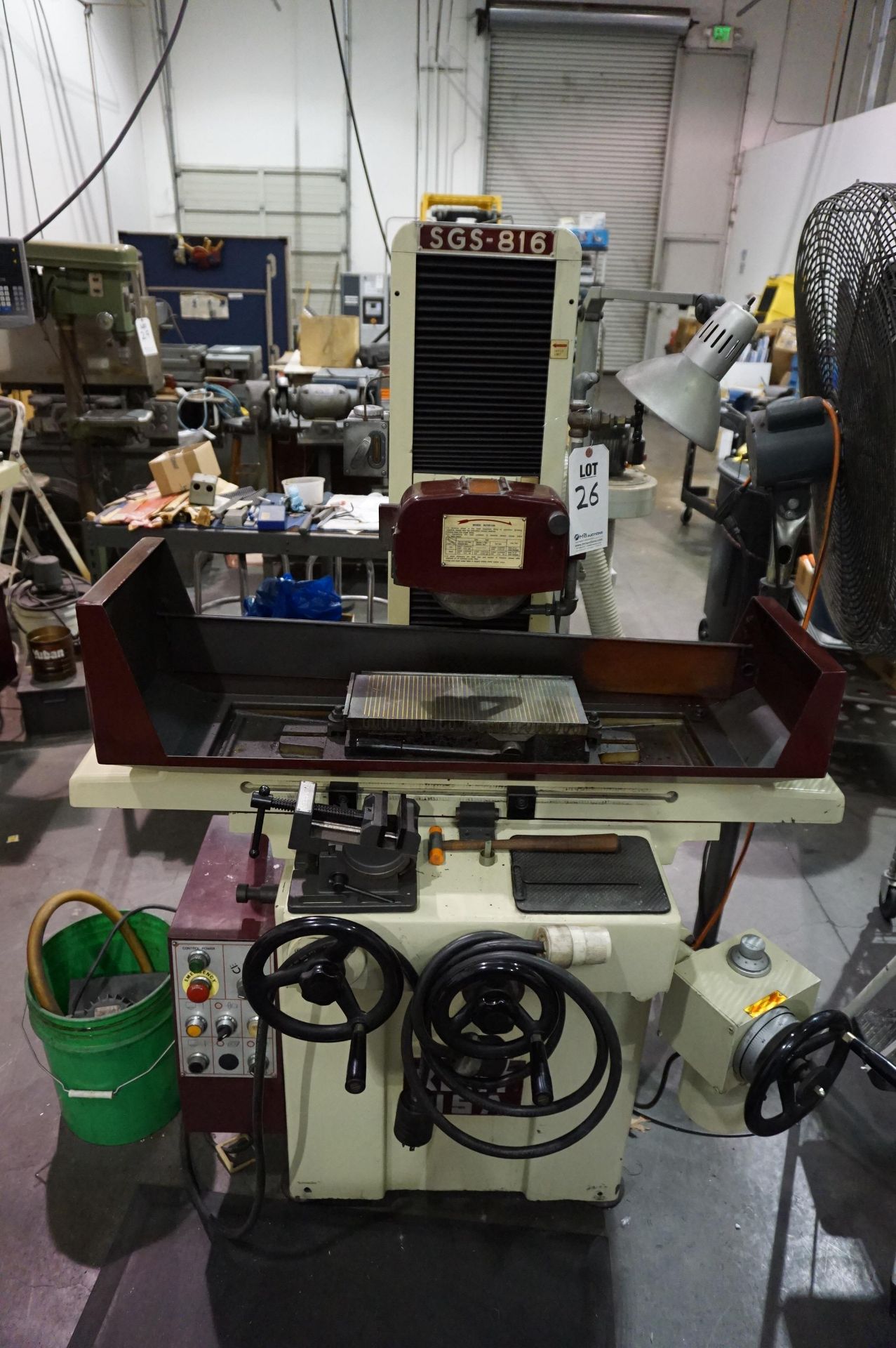 1996 KENT MANUAL SURFACE GRINDER, MODEL SGS-816MR, S/N 622030, TABLE DIMENSIONS 6" X 16", TO