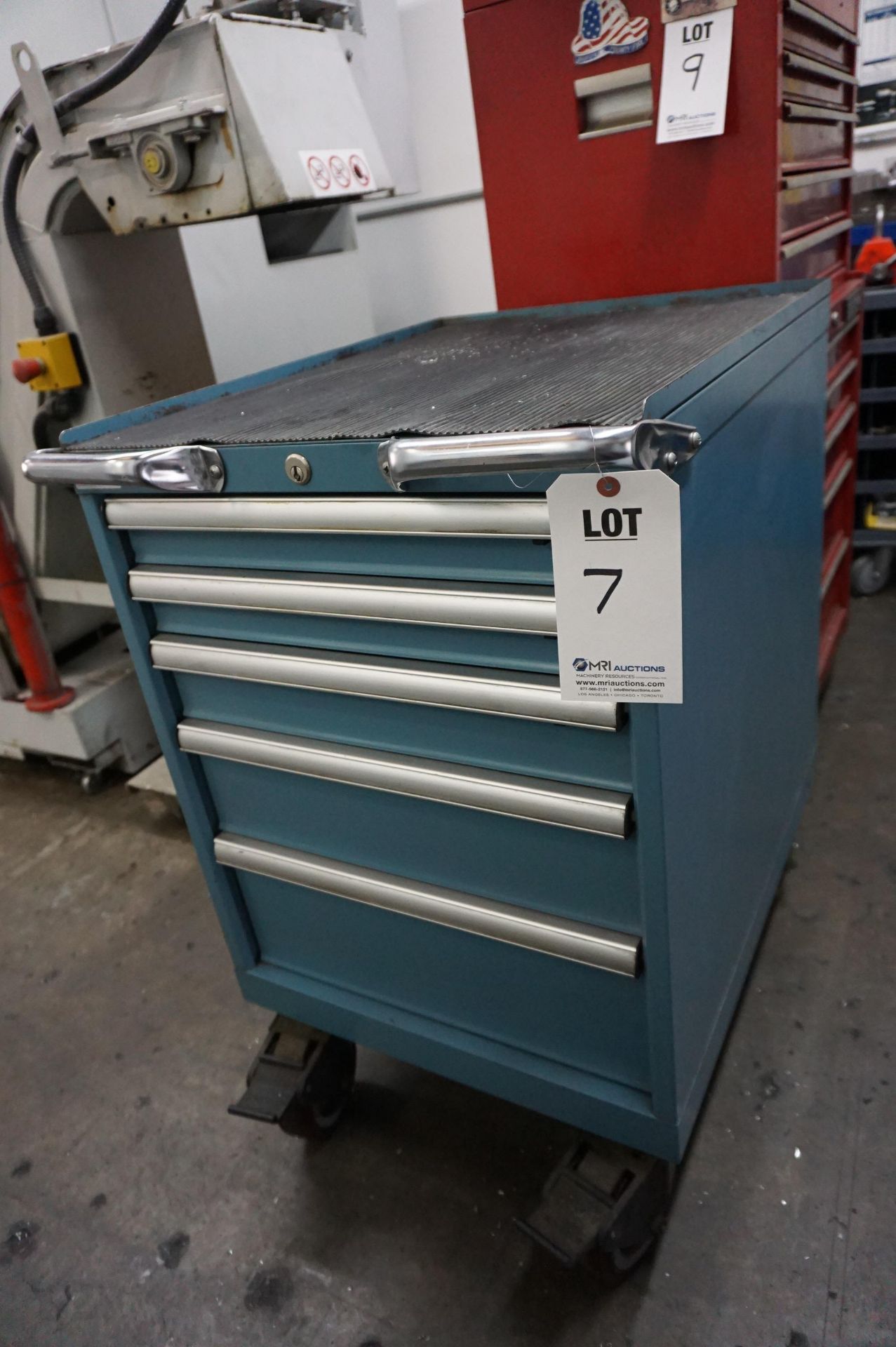 5 DRAWER LISTA ROLLING HEAVY DUTY STEEL SHOP CABINET