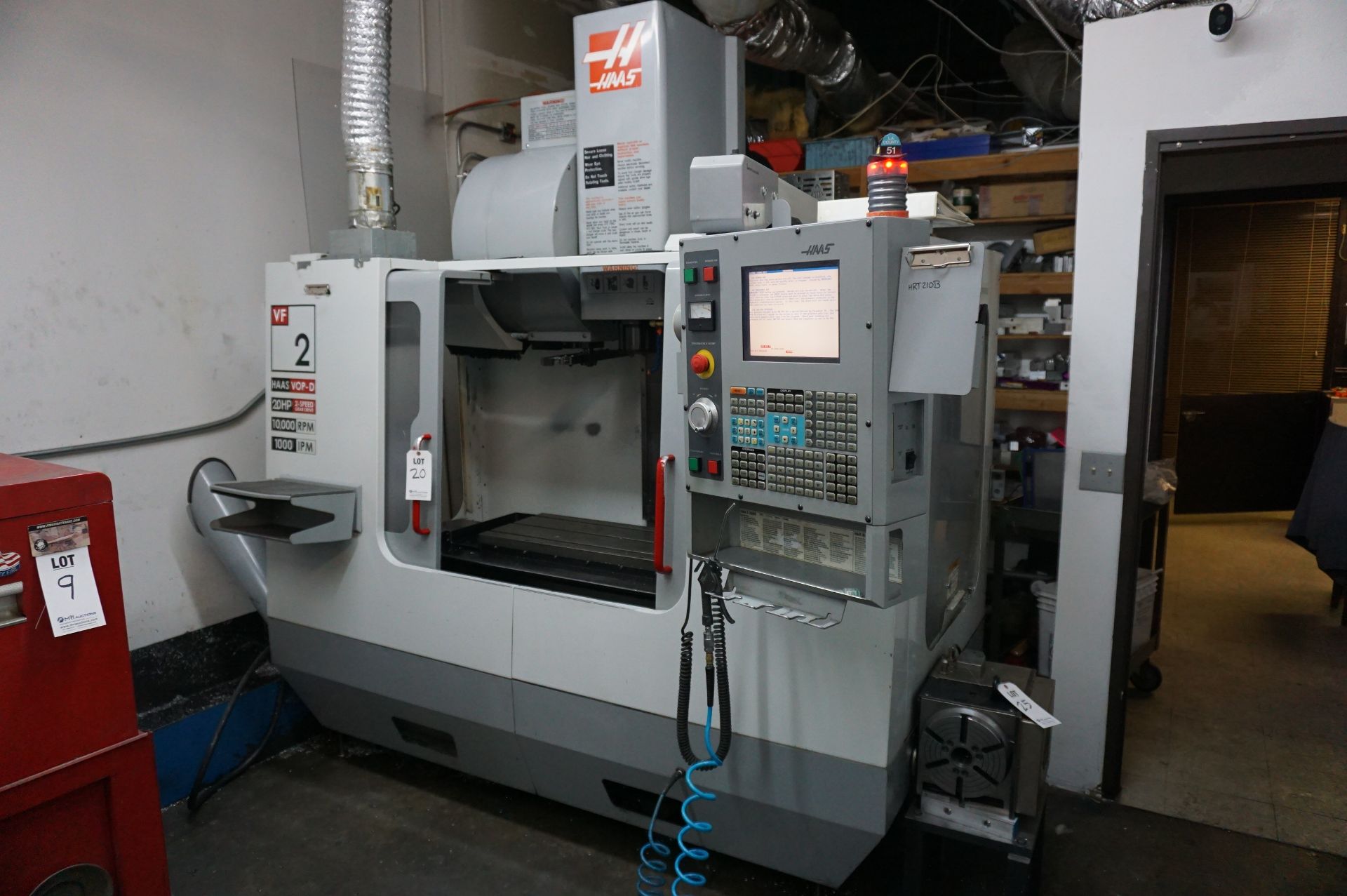 2005 HAAS VF2 VERTICAL CNC MILL, S/N 39719, 30” X 16” X 20”, WIRED FOR 4 TH AXIS, 10,000 RPM