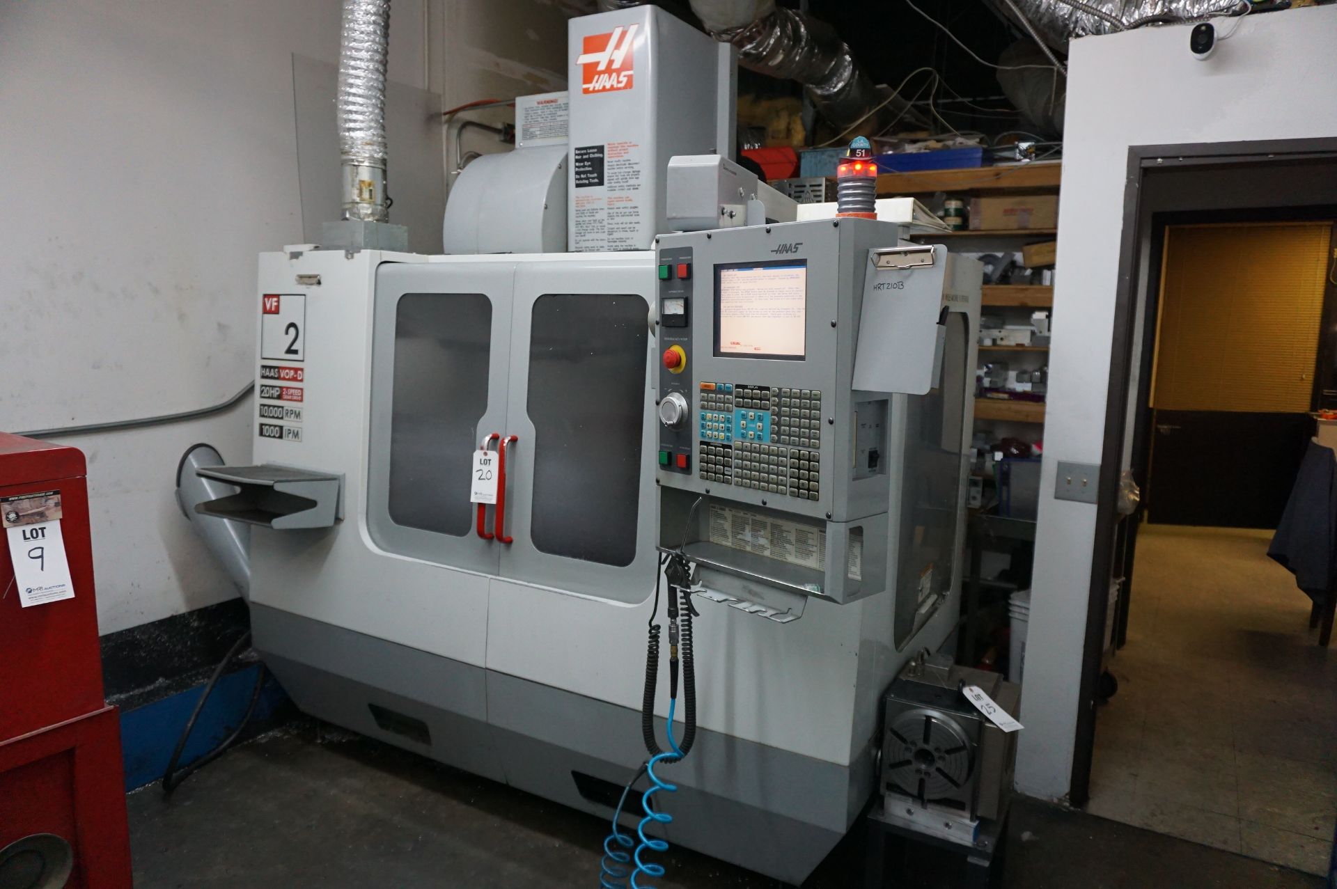 2005 HAAS VF2 VERTICAL CNC MILL, S/N 39719, 30” X 16” X 20”, WIRED FOR 4 TH AXIS, 10,000 RPM - Image 4 of 12