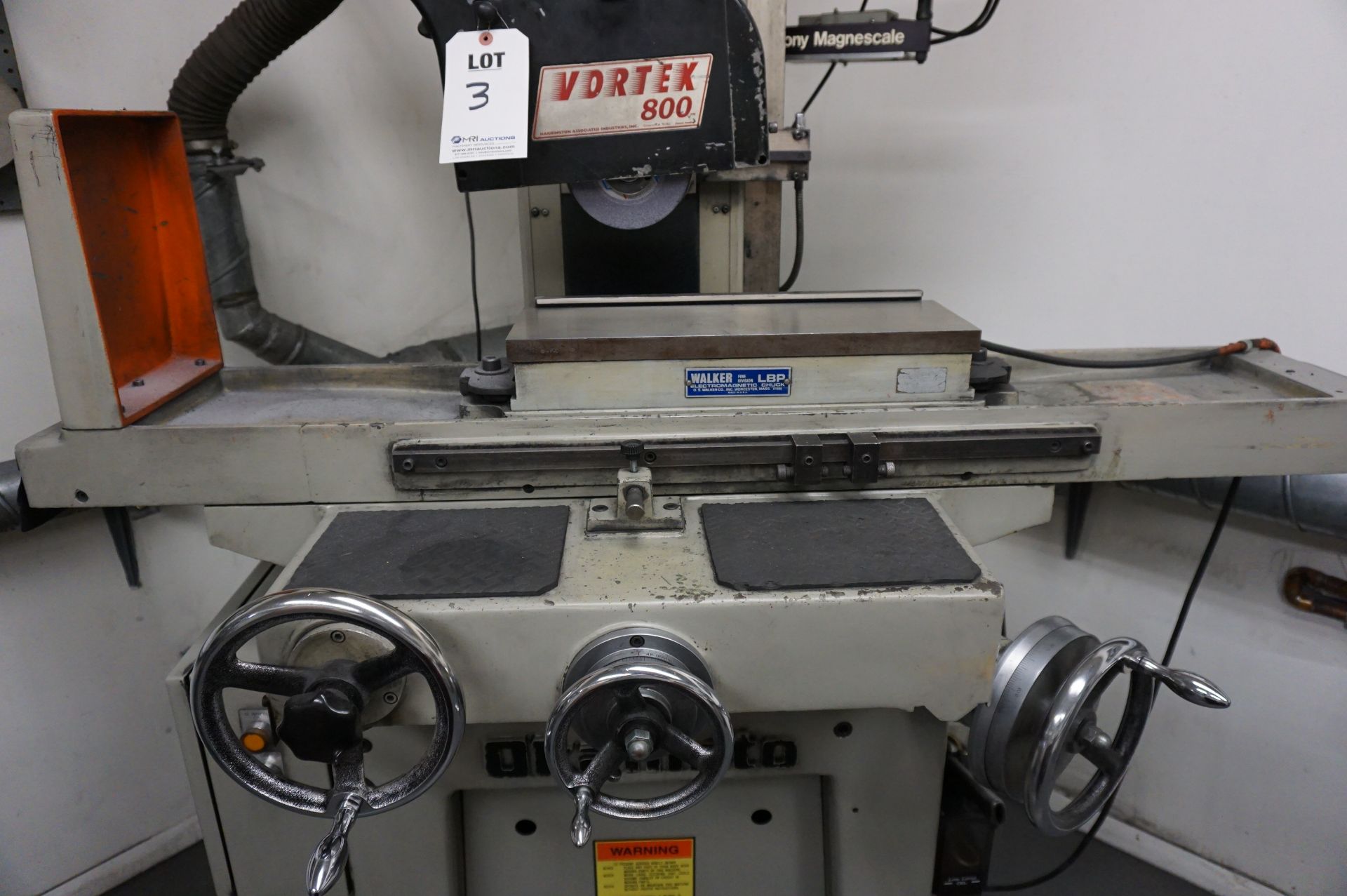 OKAMOTO 6" X 12" MANUAL SURFACE GRINDER MODEL PFG-618, S/N 8499U, WALKER ELECTROMAGNETIC FINE POLE - Image 3 of 7