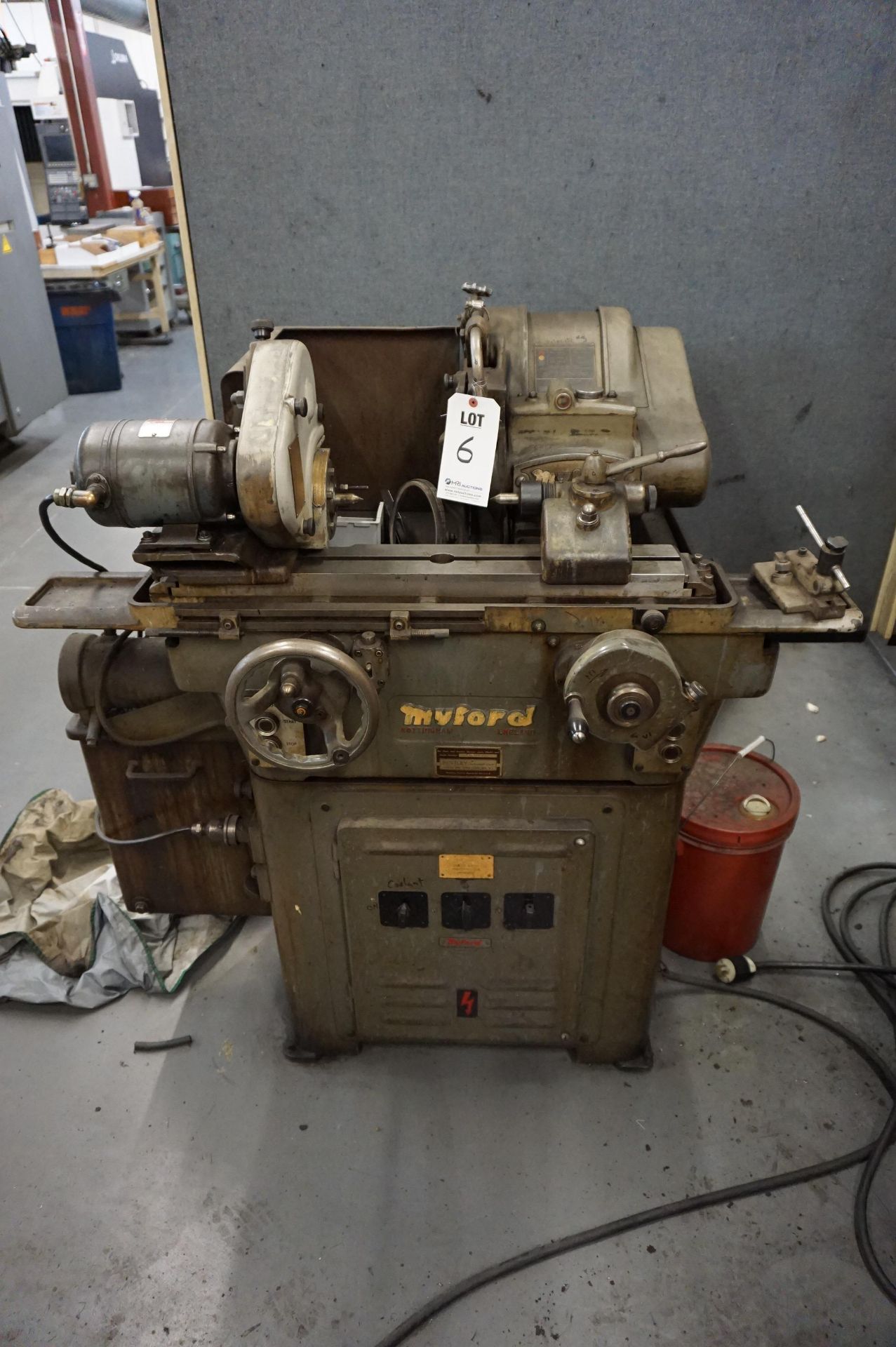 MYFORD MG12 OD CYLINDRICAL GRINDER, 12" WHEEL, S/N S45865, WITH ROLLING SHOP CABINET TO INCLUDE: