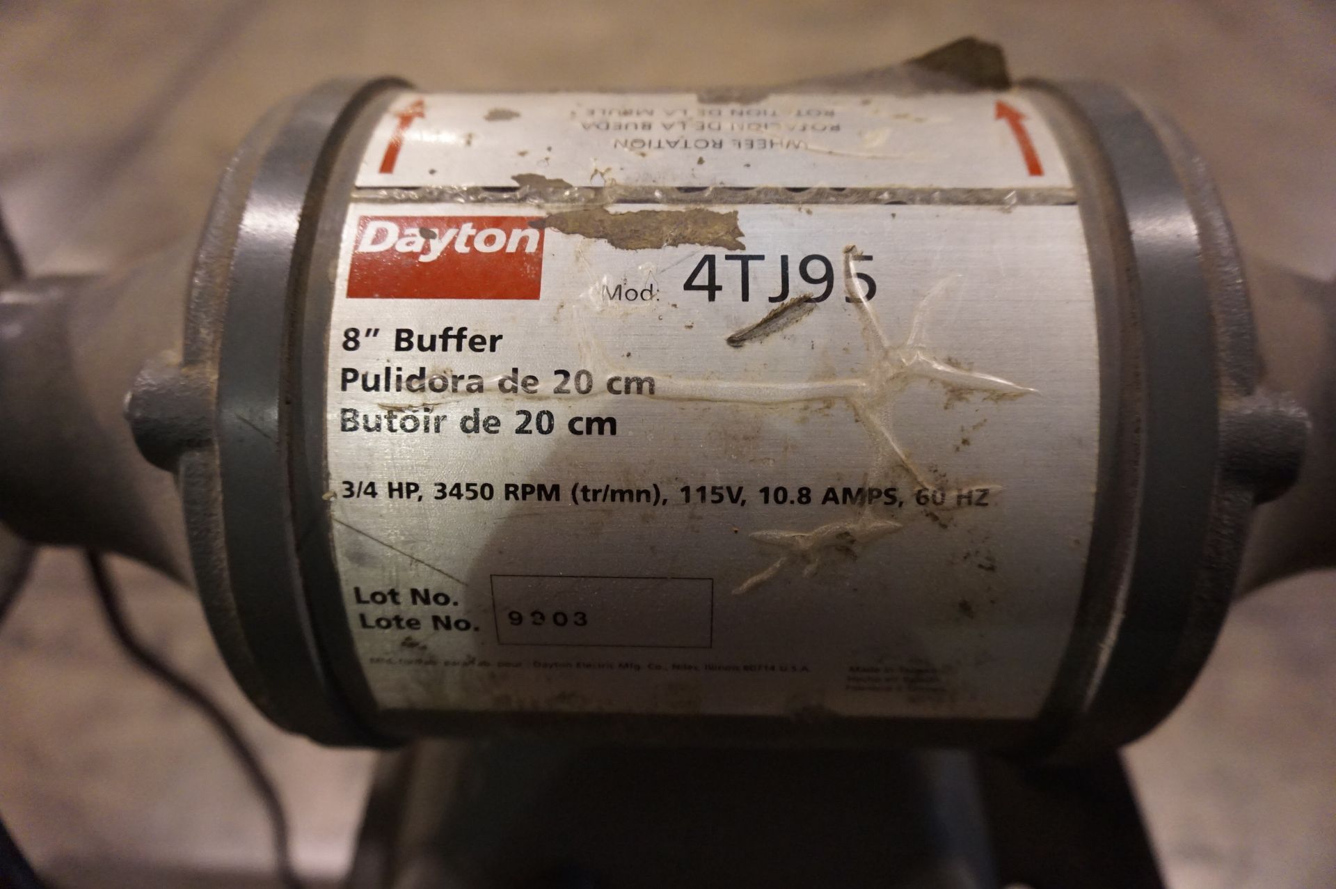 DAYTON BUFFER, MODEL 4TJ95, 3/4 HP, 3450 RPM - Image 2 of 2