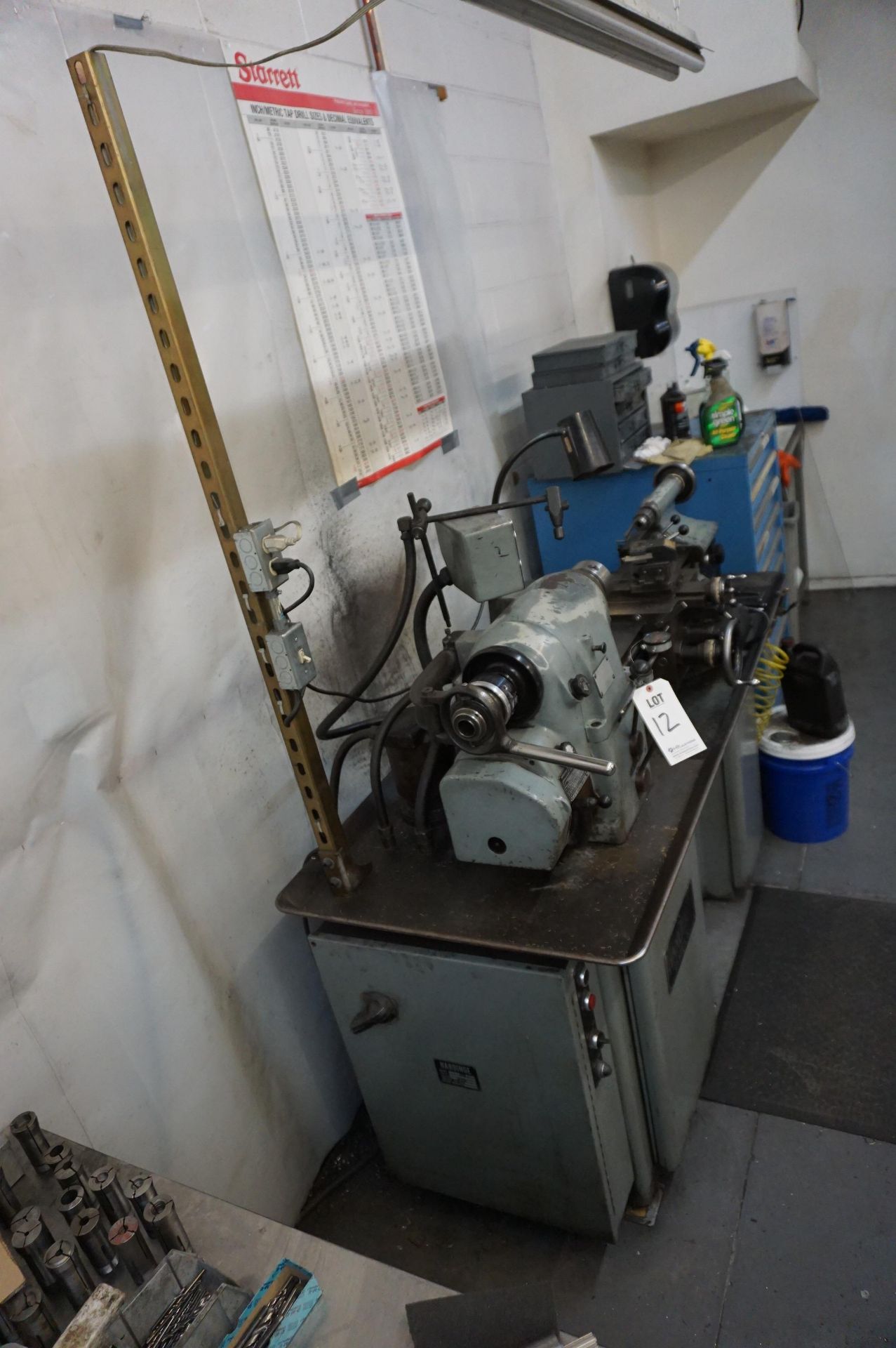 HARDINGE TOOL ROOM LATHE, MODEL HLV-H, HP 1.5, 220 V, CYCLES 60, 3 PHASE, DOVETAIL BED, WITH MANUALS - Image 3 of 9