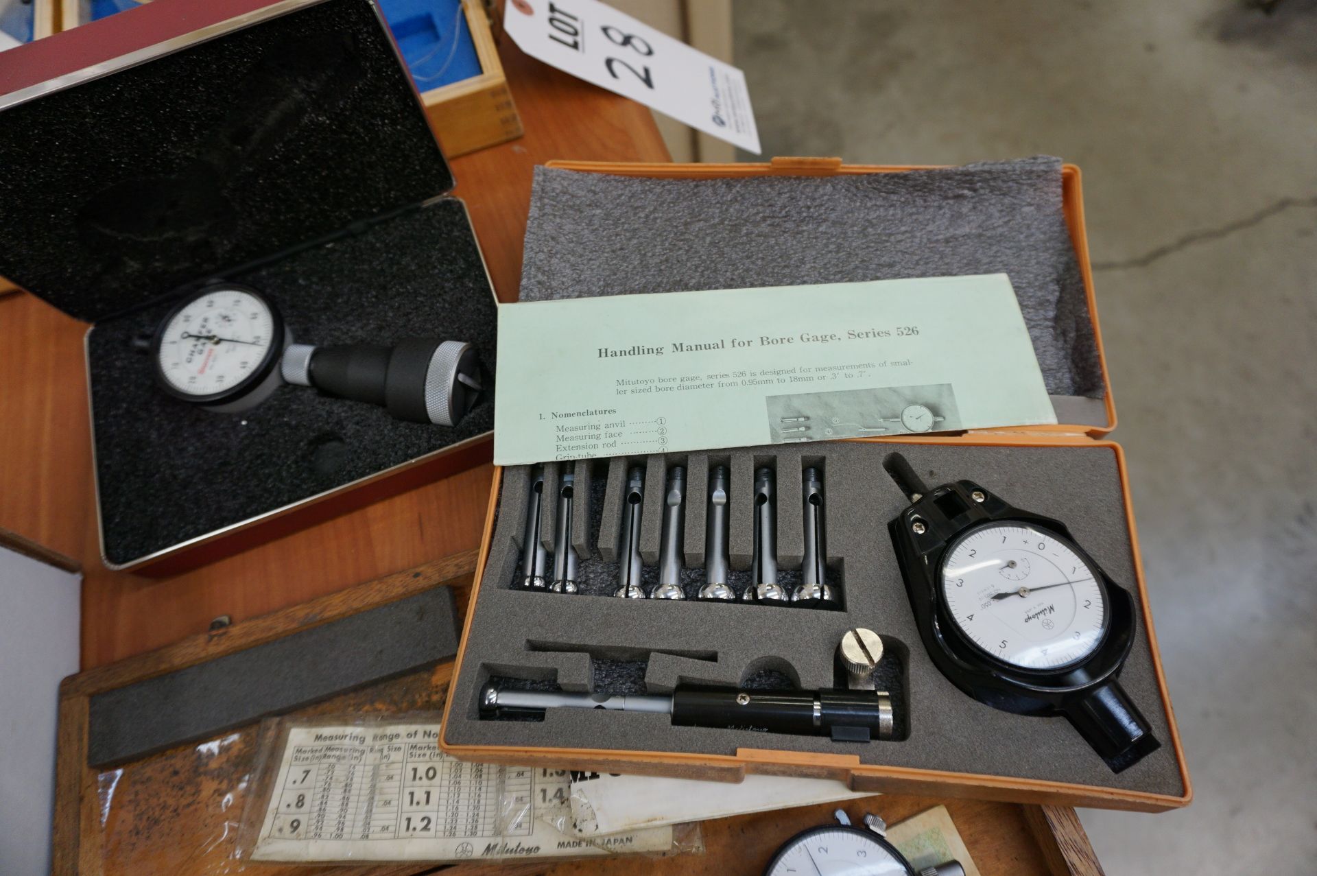 LOT TO INCLUDE: (3) MITUTOYO DIAL BORE GAGES, (1) STARRETT DIAL CHAMFER GAGE - Image 2 of 6