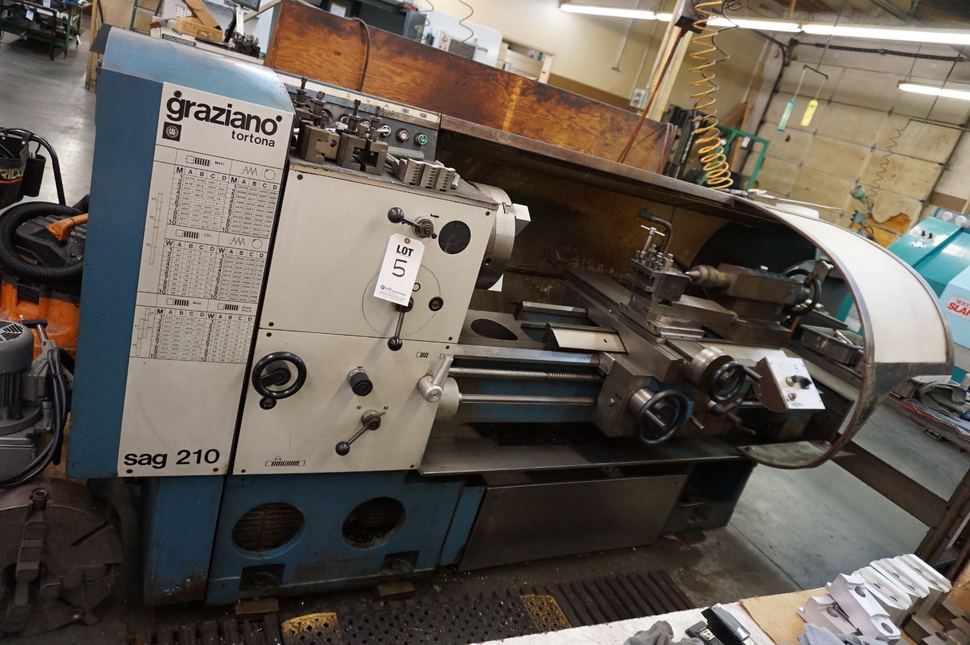 GRAZIANO SAG 210 PRECISION ENGINE LATHE, S/N 96970, 17” SWING WITH NATURAL GAP MAX. CAPABILITY 22 ¾”