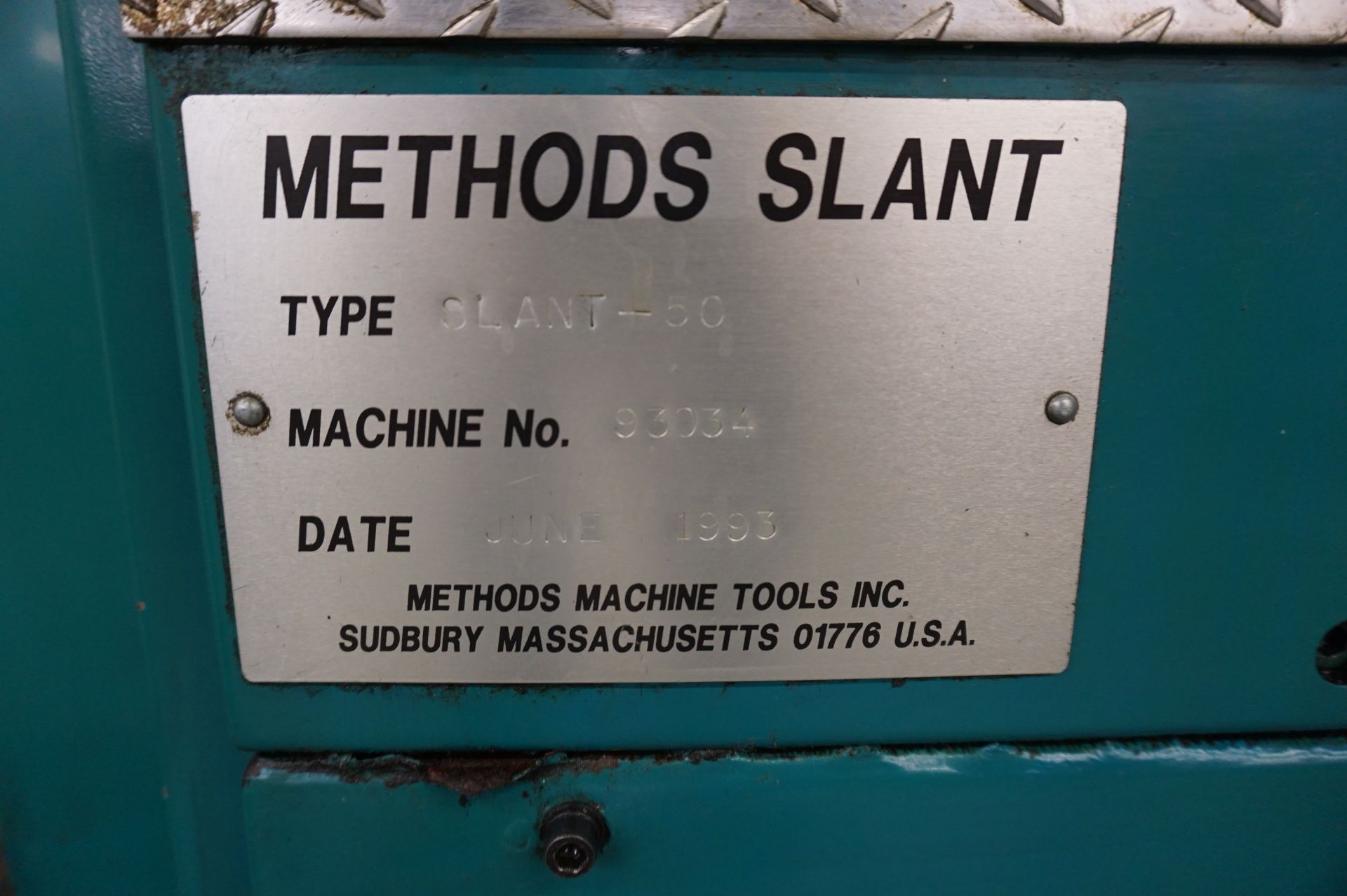1993 METHODS SLANT 50 CNC TURNING CENTER, S/N 93034, MFG 6/1993, YASNAC LX-3 POWER SUPPLY, S/N - Image 8 of 11