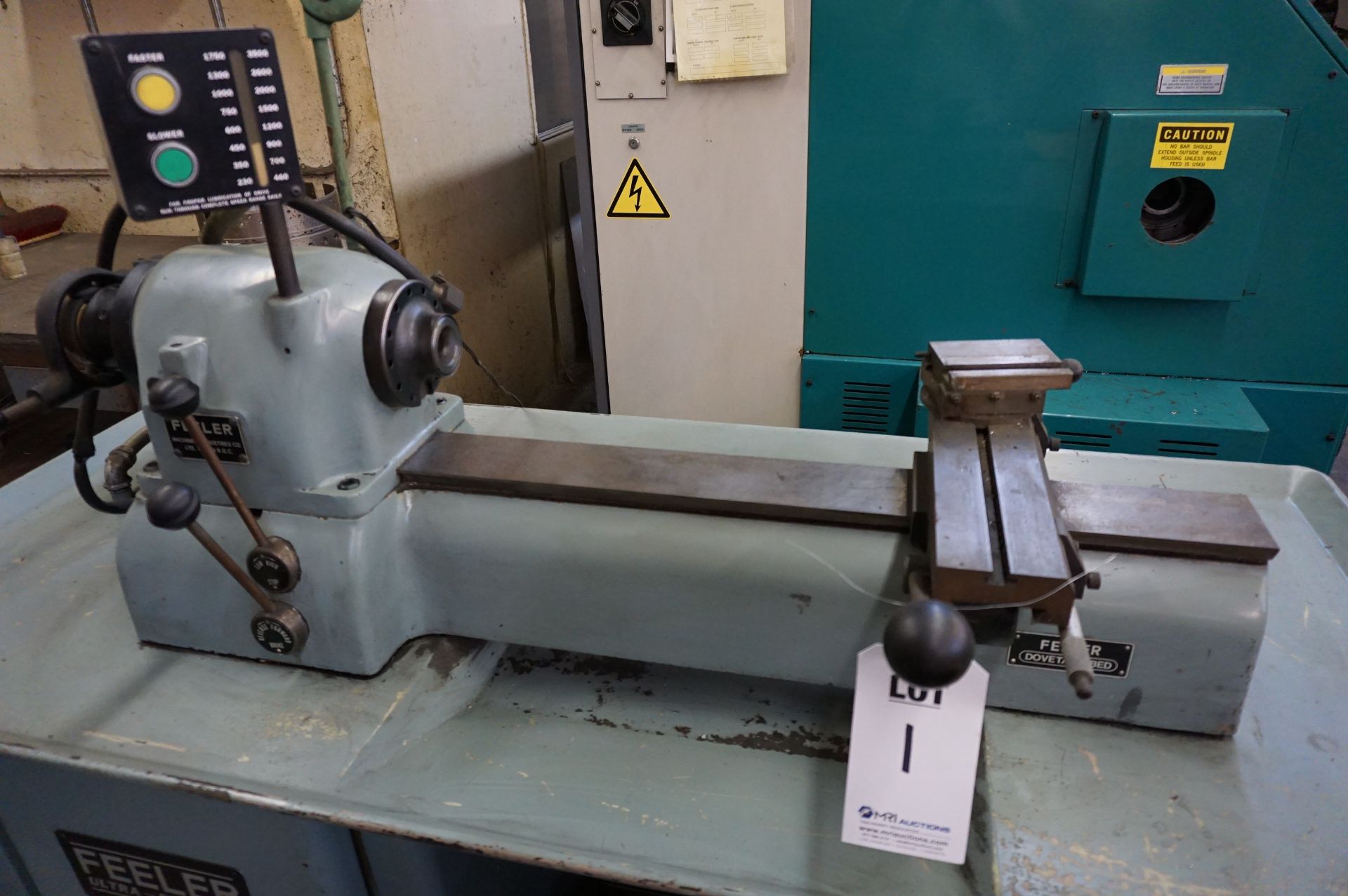 1980 FEELER FSM-59 PRECISION LATHE, S/N 690937, SWING OVER BED 9”, BED LENGTH 36” - Image 2 of 6