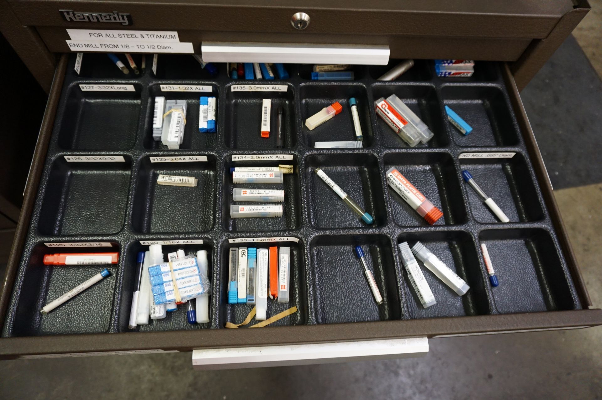 (2) KENNEDY TOOLING CABINETS WITH CONTENTS TO INCLUDE BUT NOT LIMITED TO: CARBIDE END MILLS, SPECIAL - Image 8 of 13