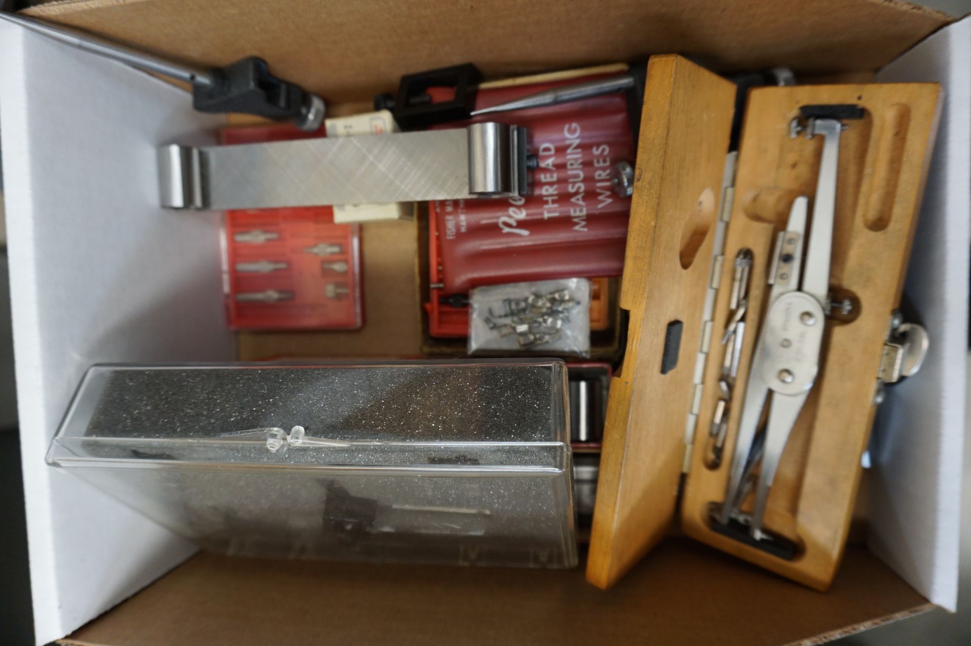 LOT TO INCLUDE BUT NOT LIMITED TO: MICROMETER VISE, CALIPERS, THREAD MEASURING WIRES, GAGE BLOCK - Image 5 of 8