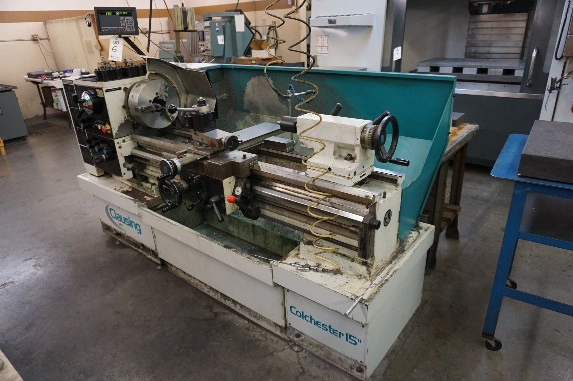 2008 COLCHESTER CLAUSING 600 15” PRECISION ENGINE LATHE, S/N JG0714, RPM 2--2500, 15” SWING, 7 ½ HP,