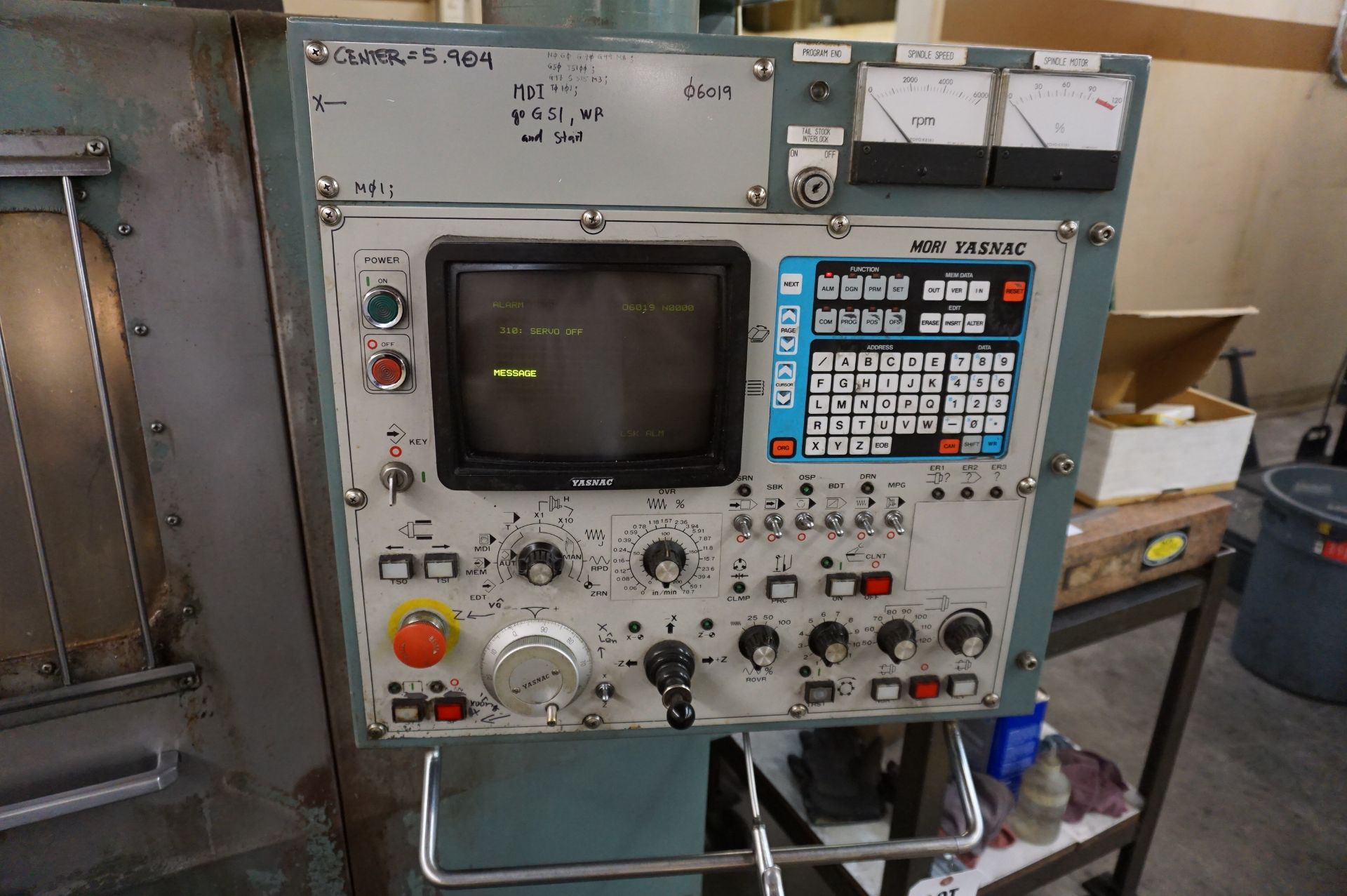 1983 MORI SEIKI SL-1A CNC LATHE, S/N 270, 220V, MORI YASNAC CONTROL, YASNAC LX-1 POWER SUPPLY, S/N - Image 5 of 10